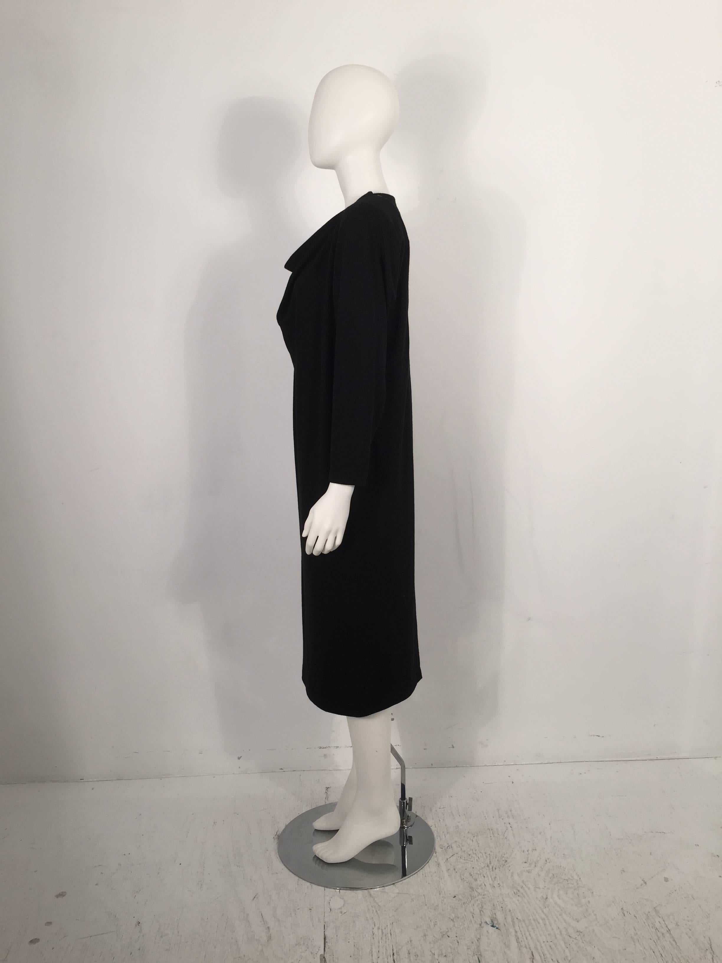 Issey Miyake Black Cashmere Dress In Excellent Condition For Sale In New York, NY
