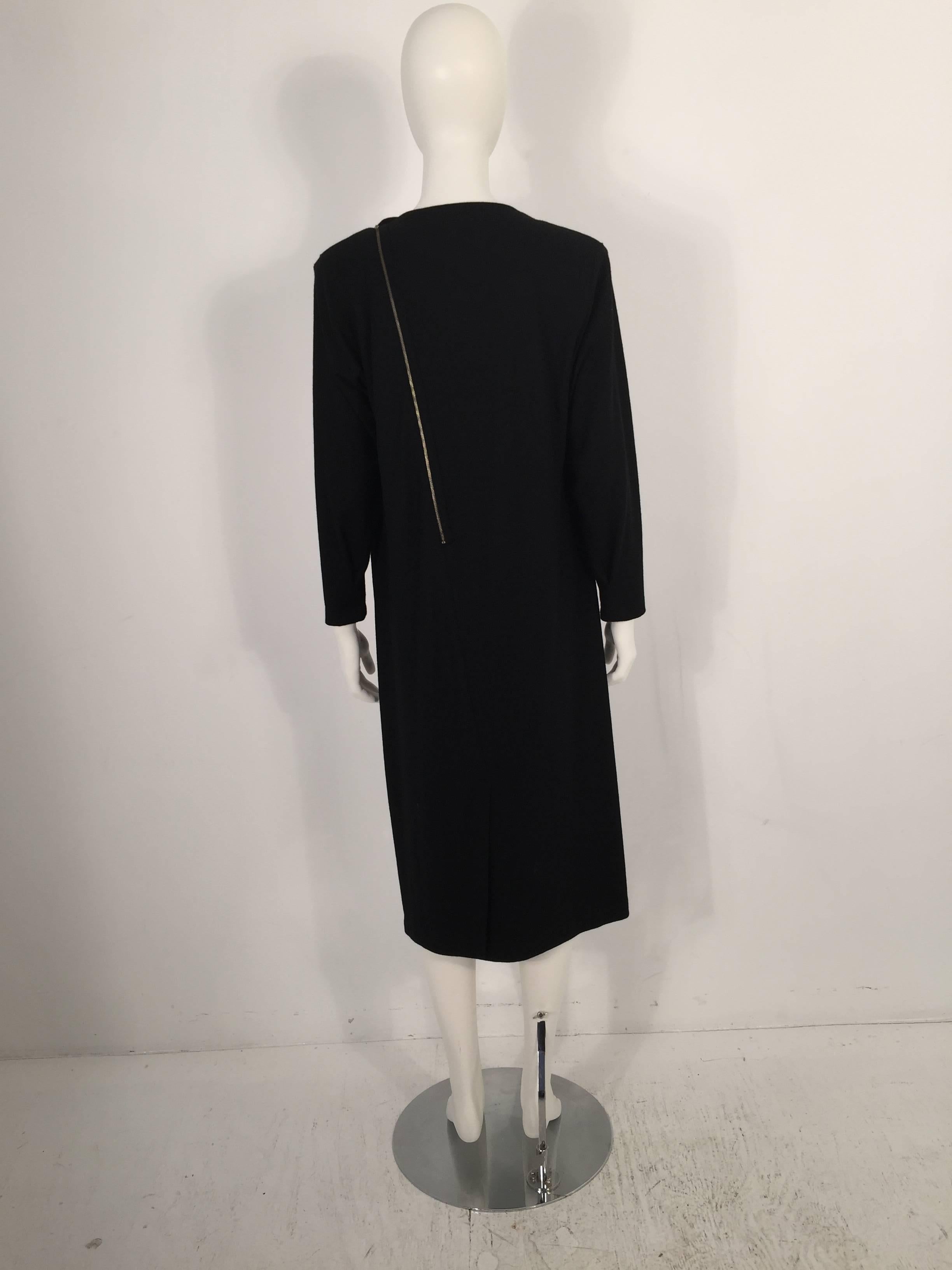 Issey Miyake Black Cashmere Dress For Sale 2