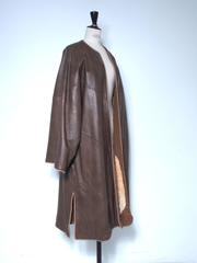 Michaele Vollbracht Hand-Painted Quilted Silk & Leather Coat
