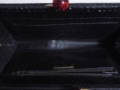 Bottega Veneta Black Python Clutch