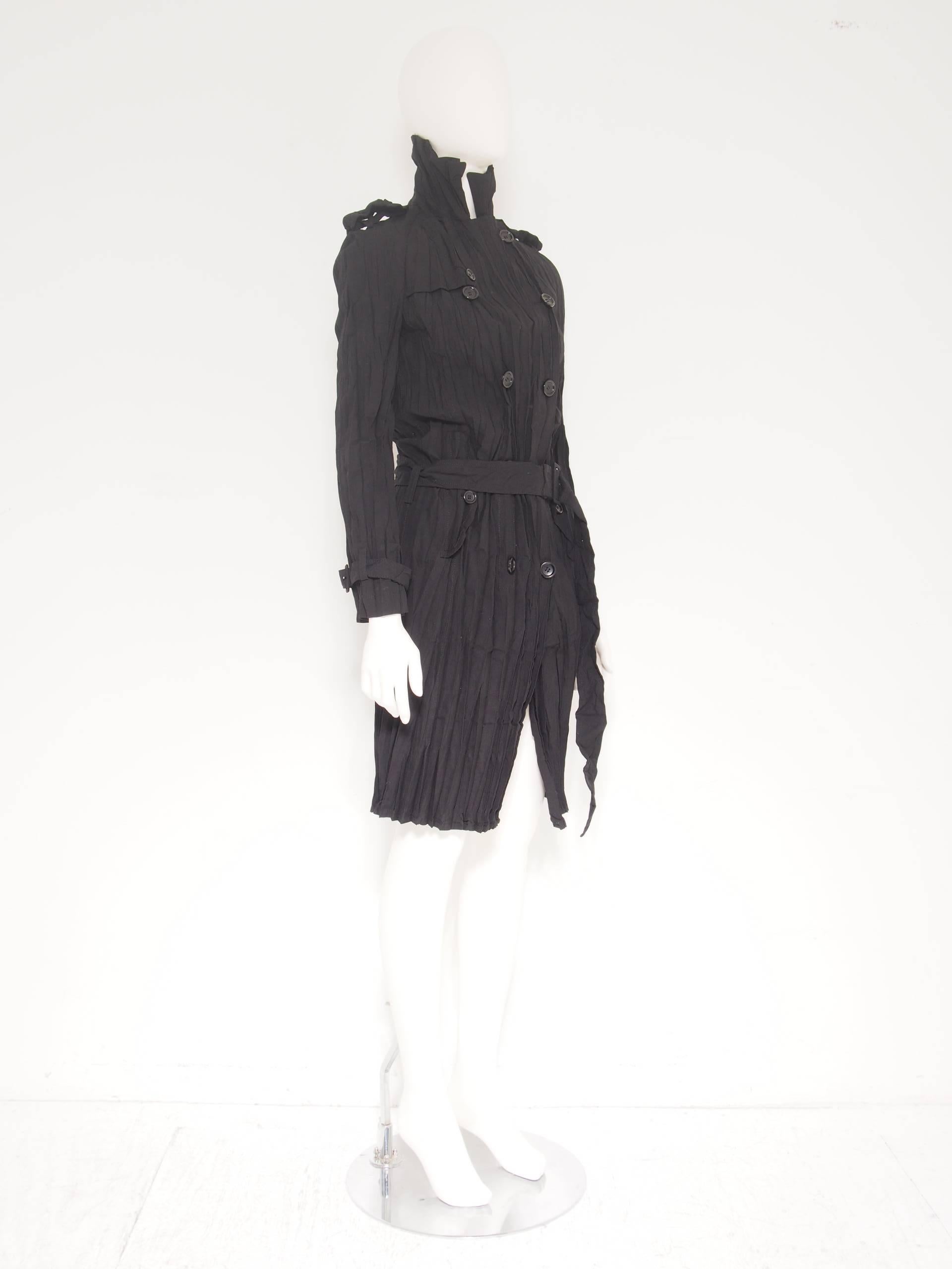 Junya Watanabe Comme des Garçons Belted Crinkle Jacket For Sale 2