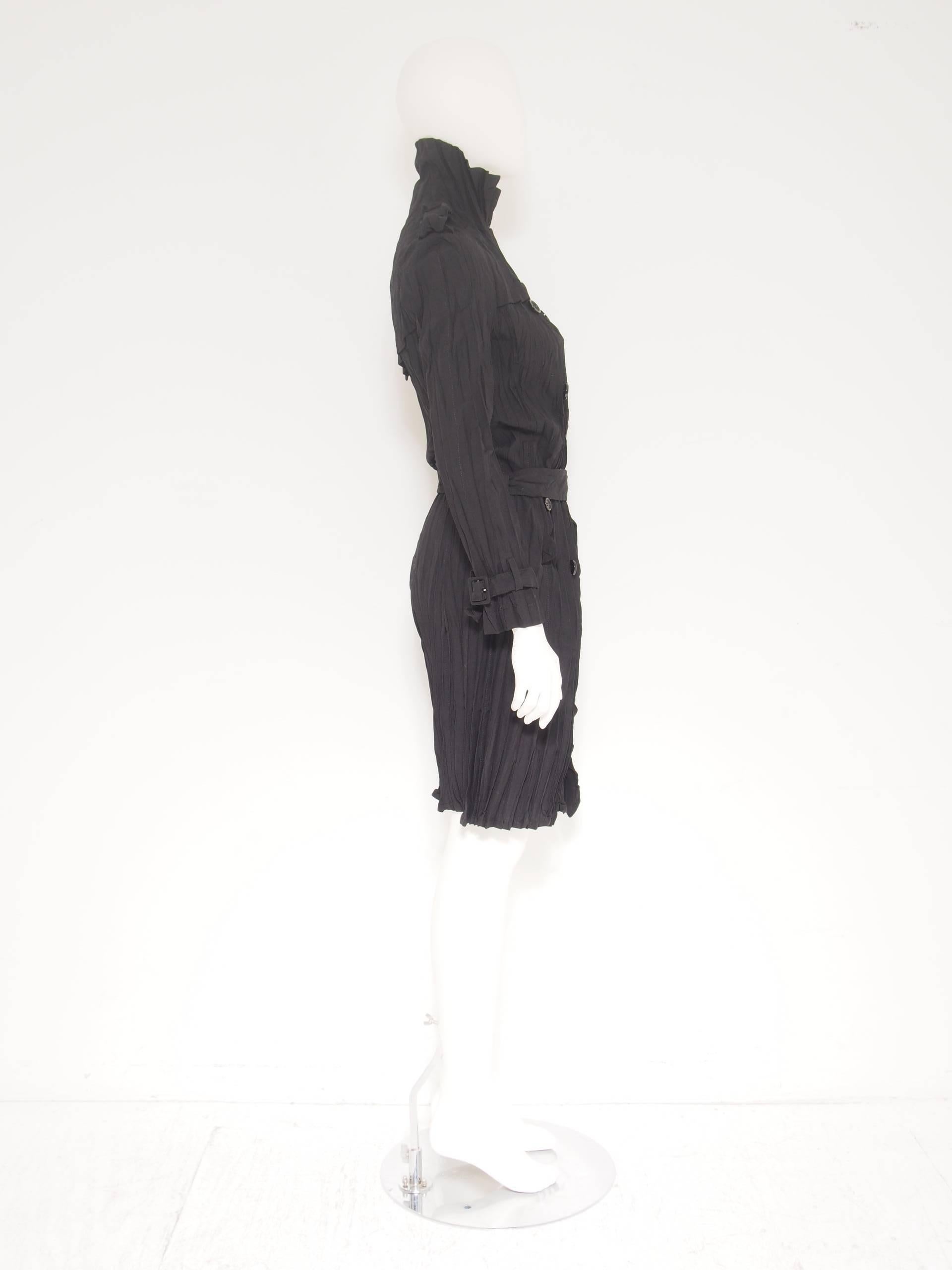 Junya Watanabe Comme des Garçons Belted Crinkle Jacket In New Condition For Sale In New York, NY