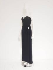 Giorgio Armani Black Silk Cut-Out Column Dress