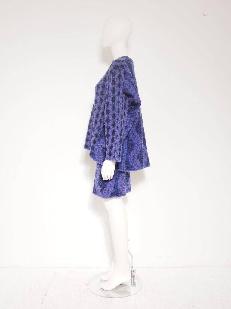 Purple Issey Miyake Multi-Print Top & Skirt Set For Sale