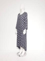 Issey Miyake Striped Asymmetrical Dress