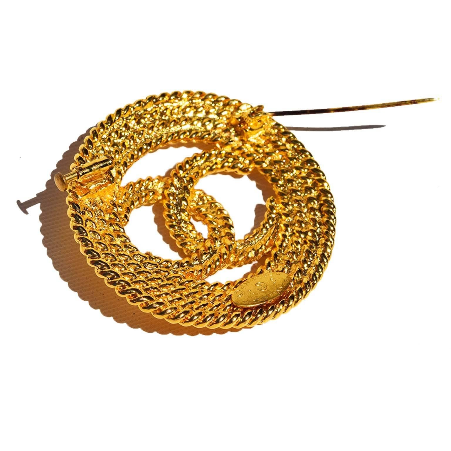 Chanel vintage rope logo brooch 1991 In Excellent Condition In Melbourne, VIC