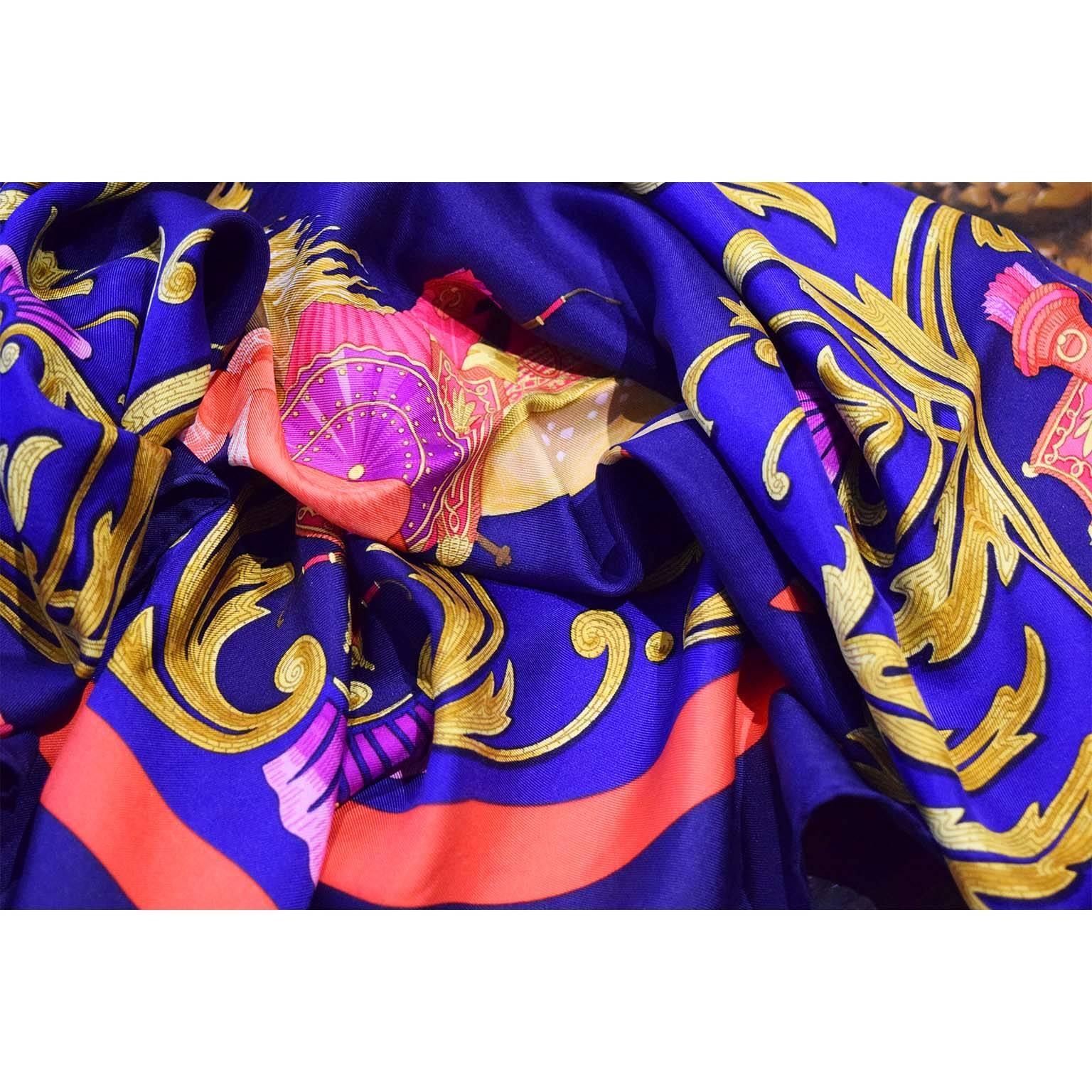 Hermes Cheval Turc blue silk scarf 1969 In Excellent Condition In Melbourne, VIC