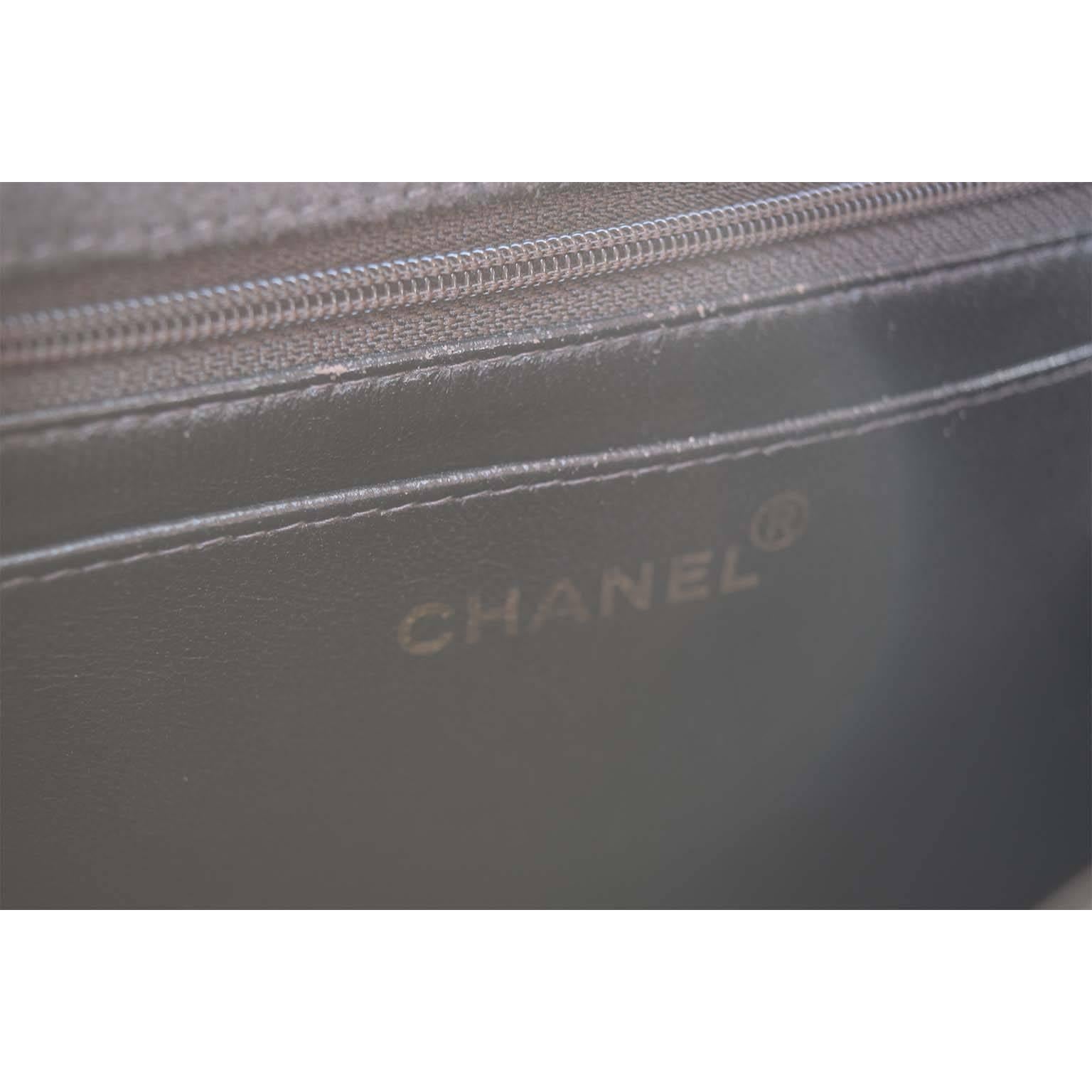 Chanel quilted brown suede handbag 1998 1