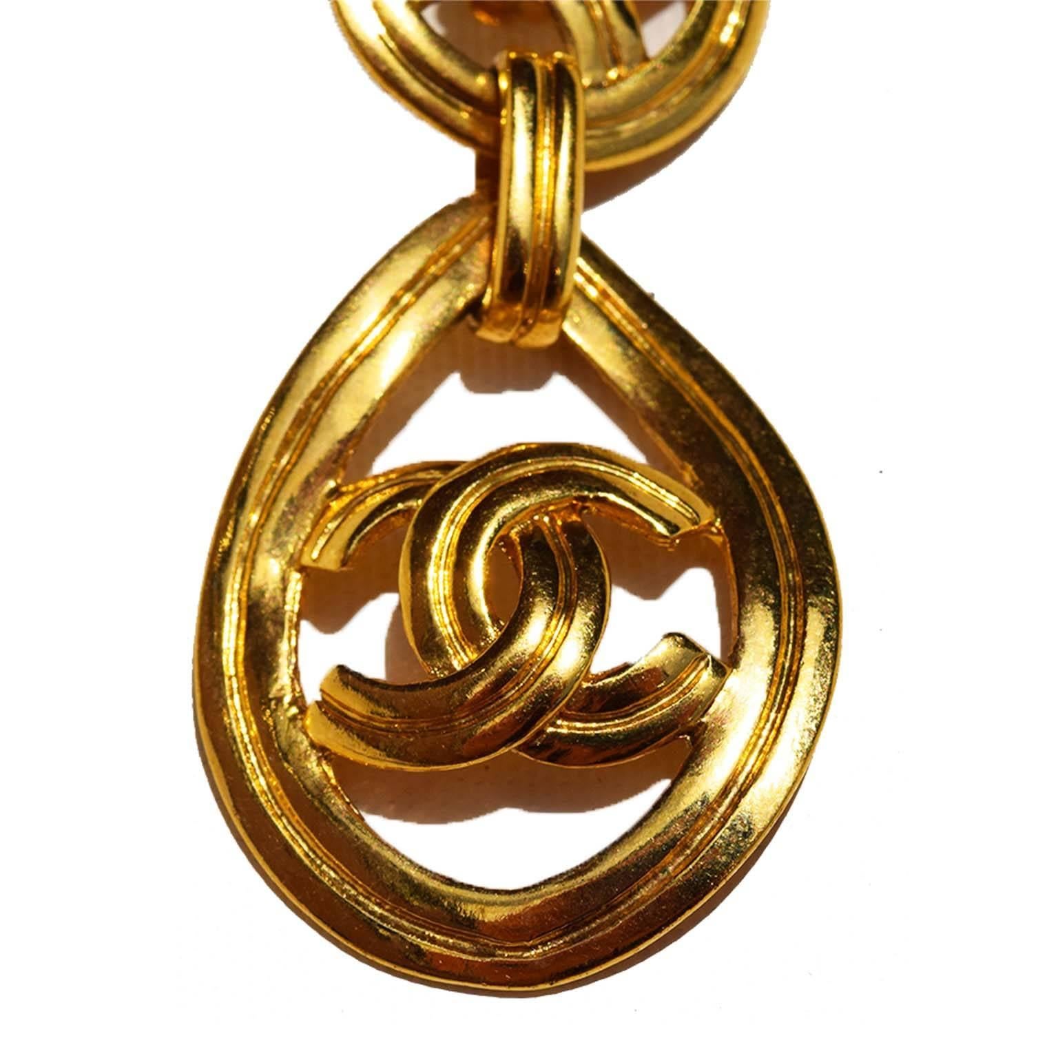 Women's Chanel vintage dangling logo earrings 1996P
