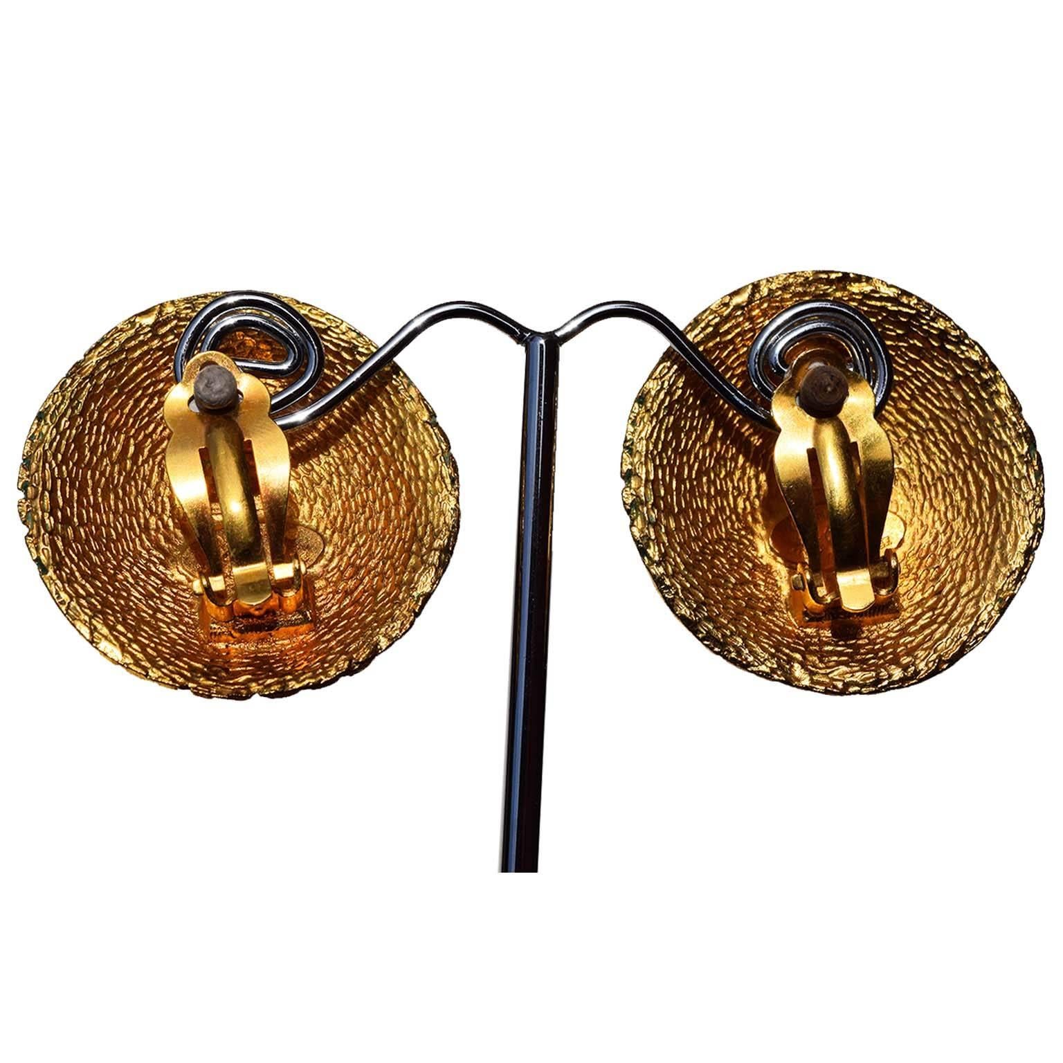 Chanel vintage weave goldtone earrings 1992 1