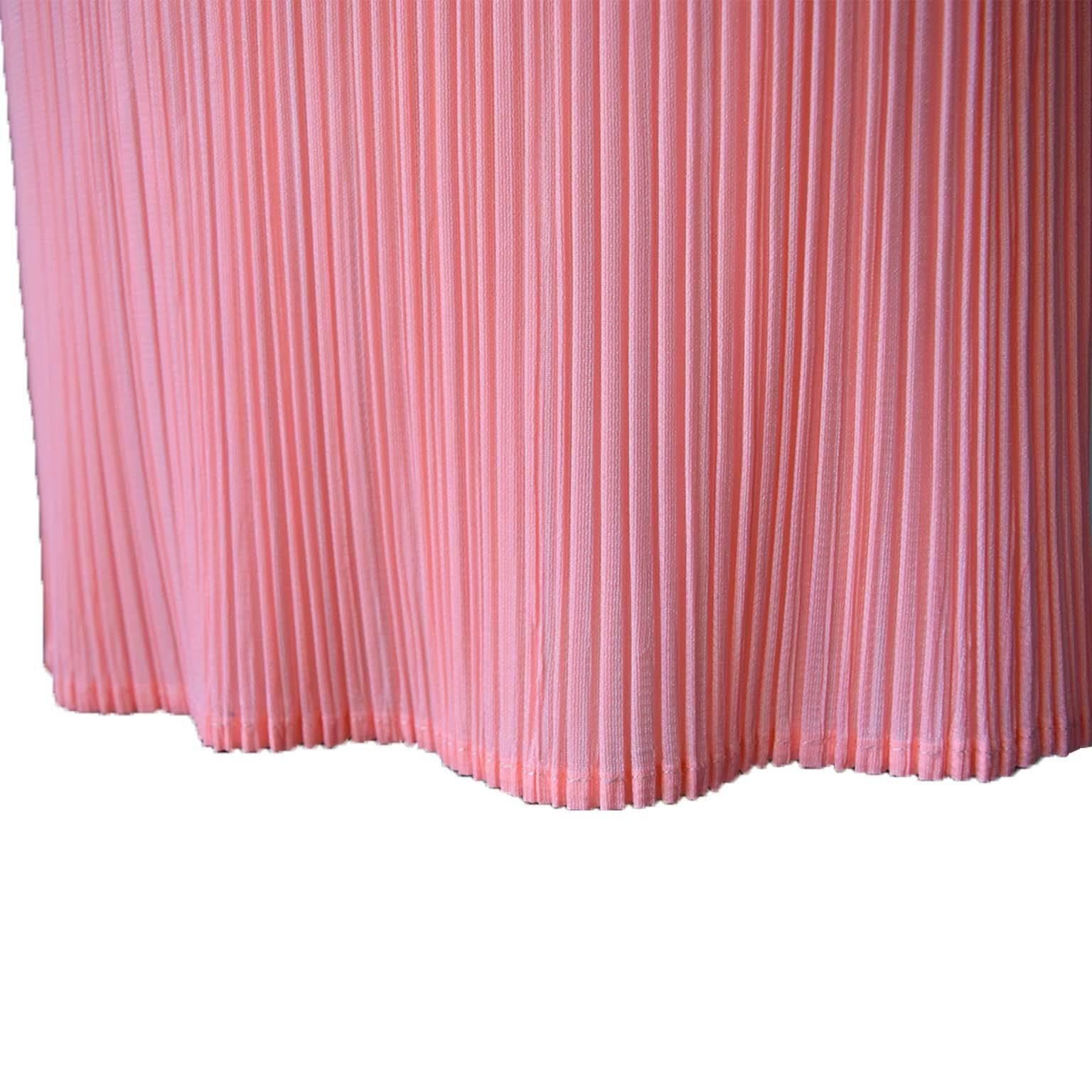 Issey Miyake Pleats Please one size ice cream sundae pink long dress 90s In Excellent Condition In Melbourne, VIC