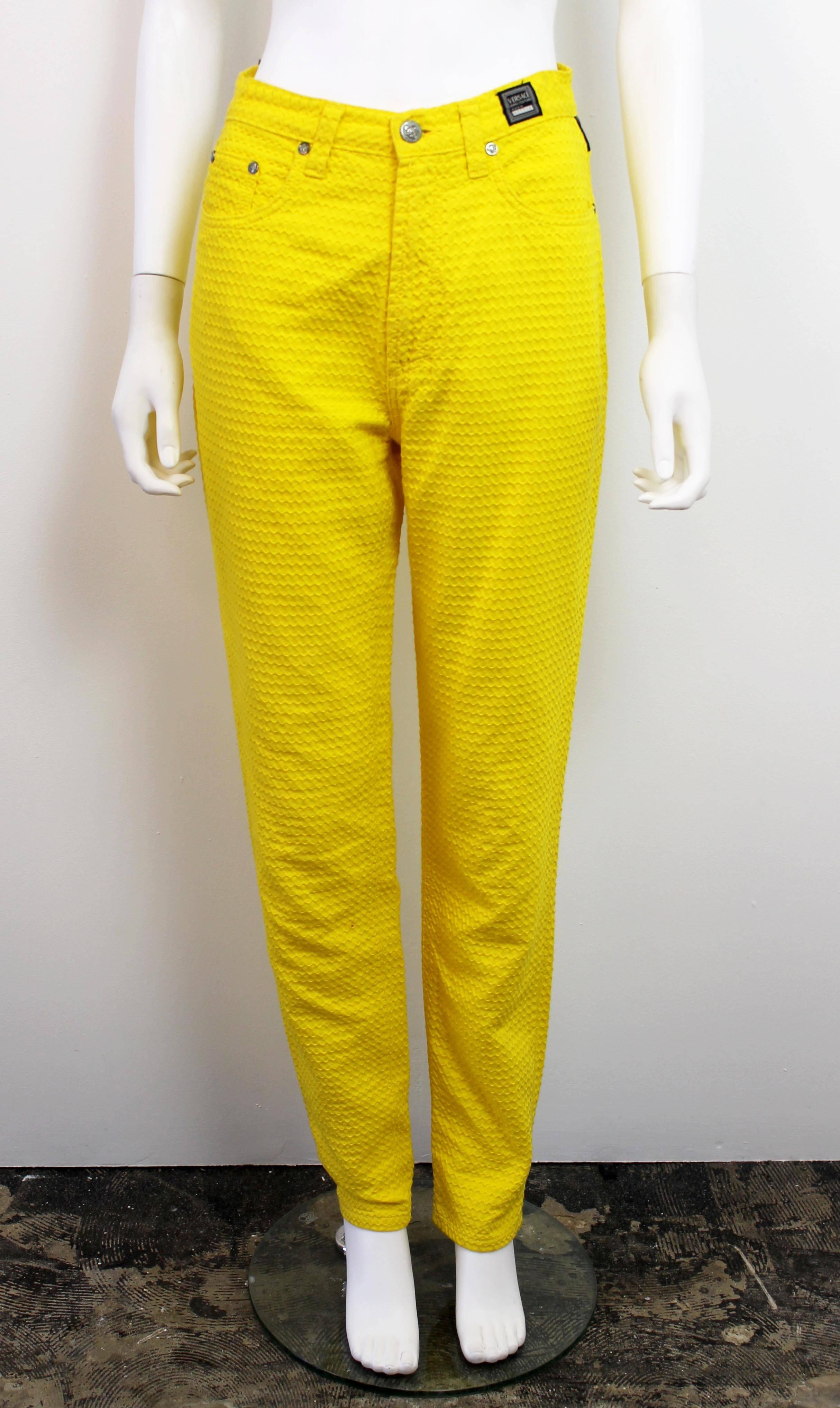 Early 1990's Versace Jeans Couture Yellow Two-Piece Suit 2