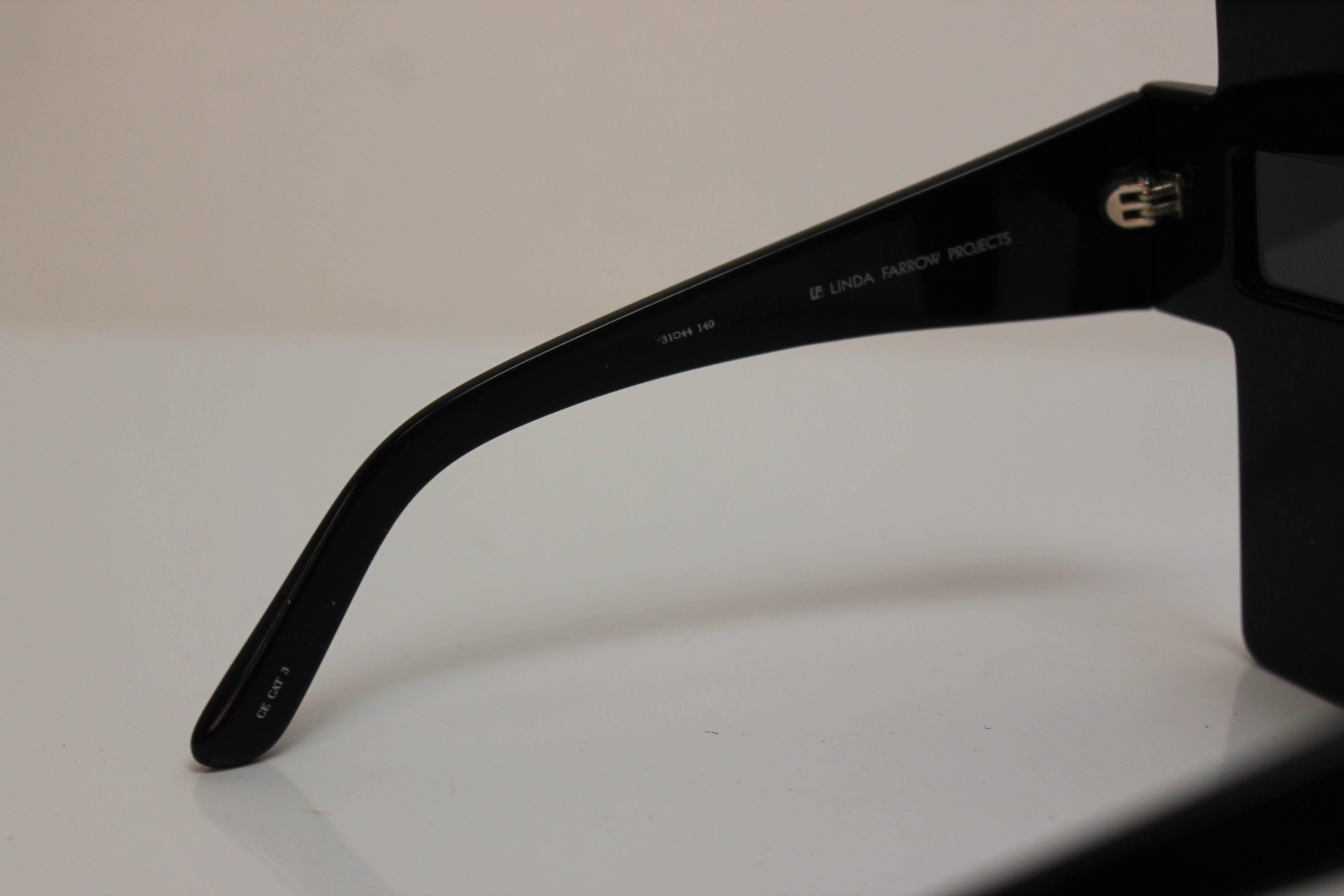 Jeremy Scott by Linda Farrow Black Cross Sunglasses In Excellent Condition In London, GB