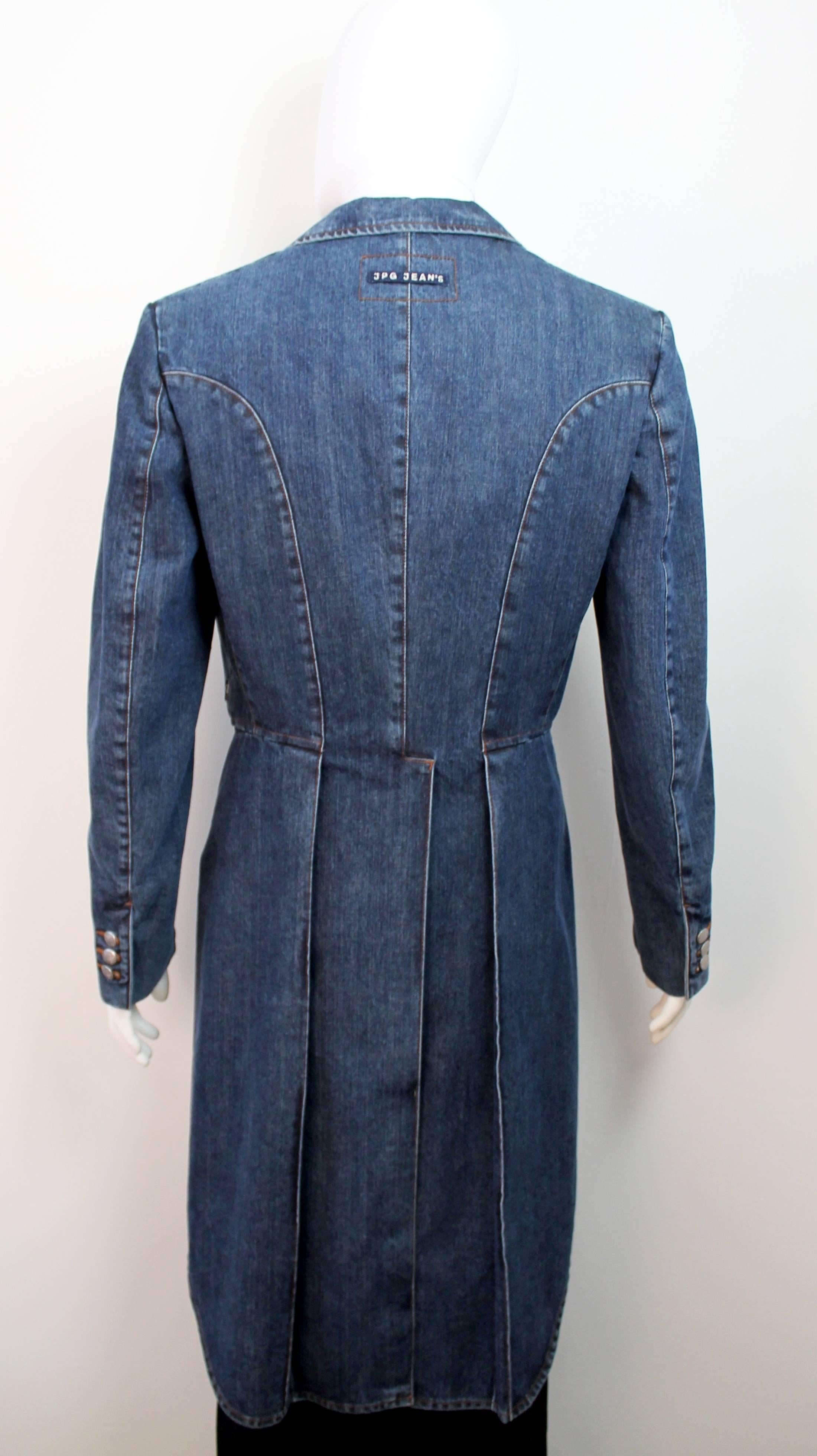 Jean Paul Gaultier Jeans Denim Tailcoat  In New Condition In London, GB