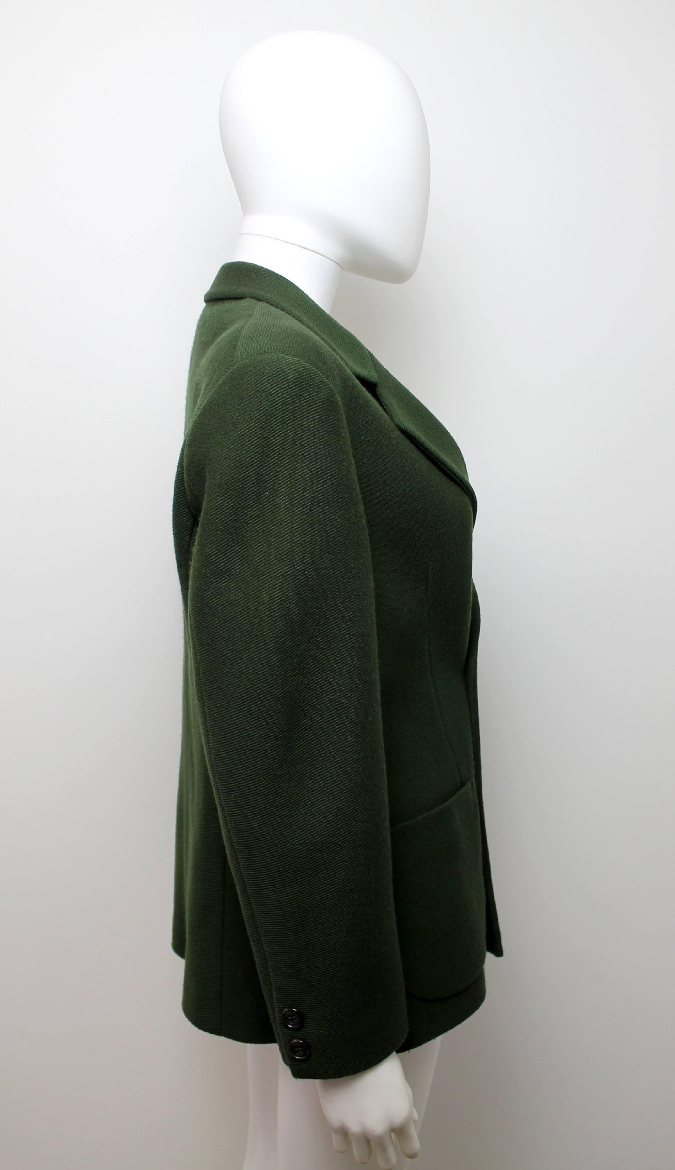 Black Yohji Yamamoto Green Double Breasted Blazer