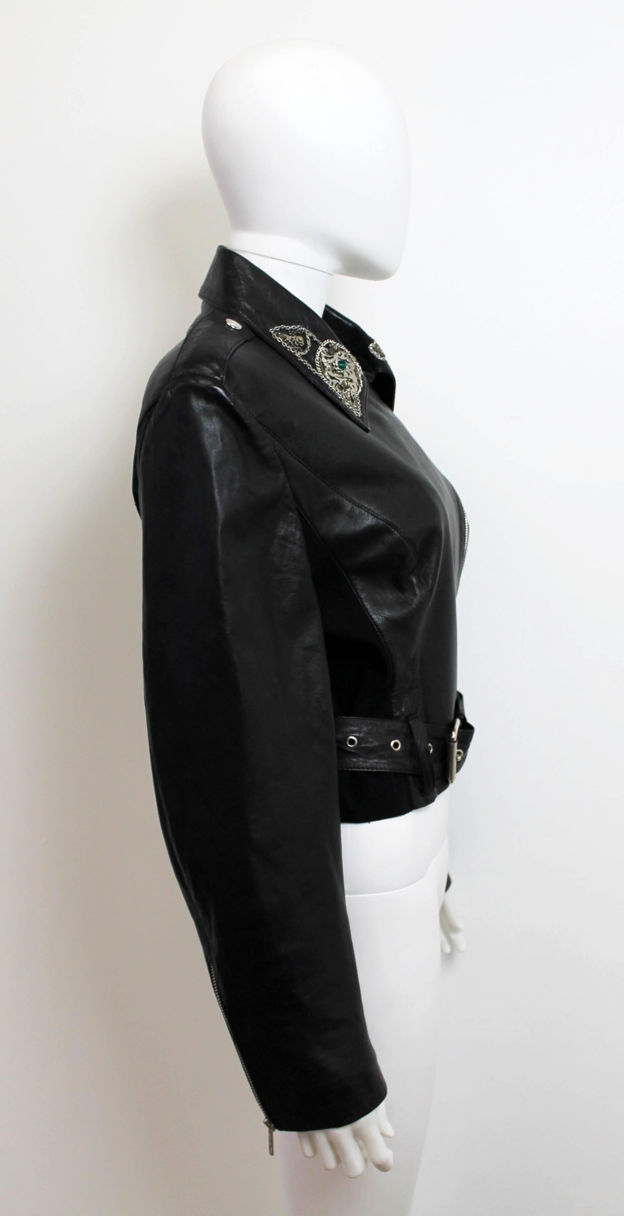 Giacca in pelle impreziosita Helen Storey Real Classics In condizioni ottime a London, GB