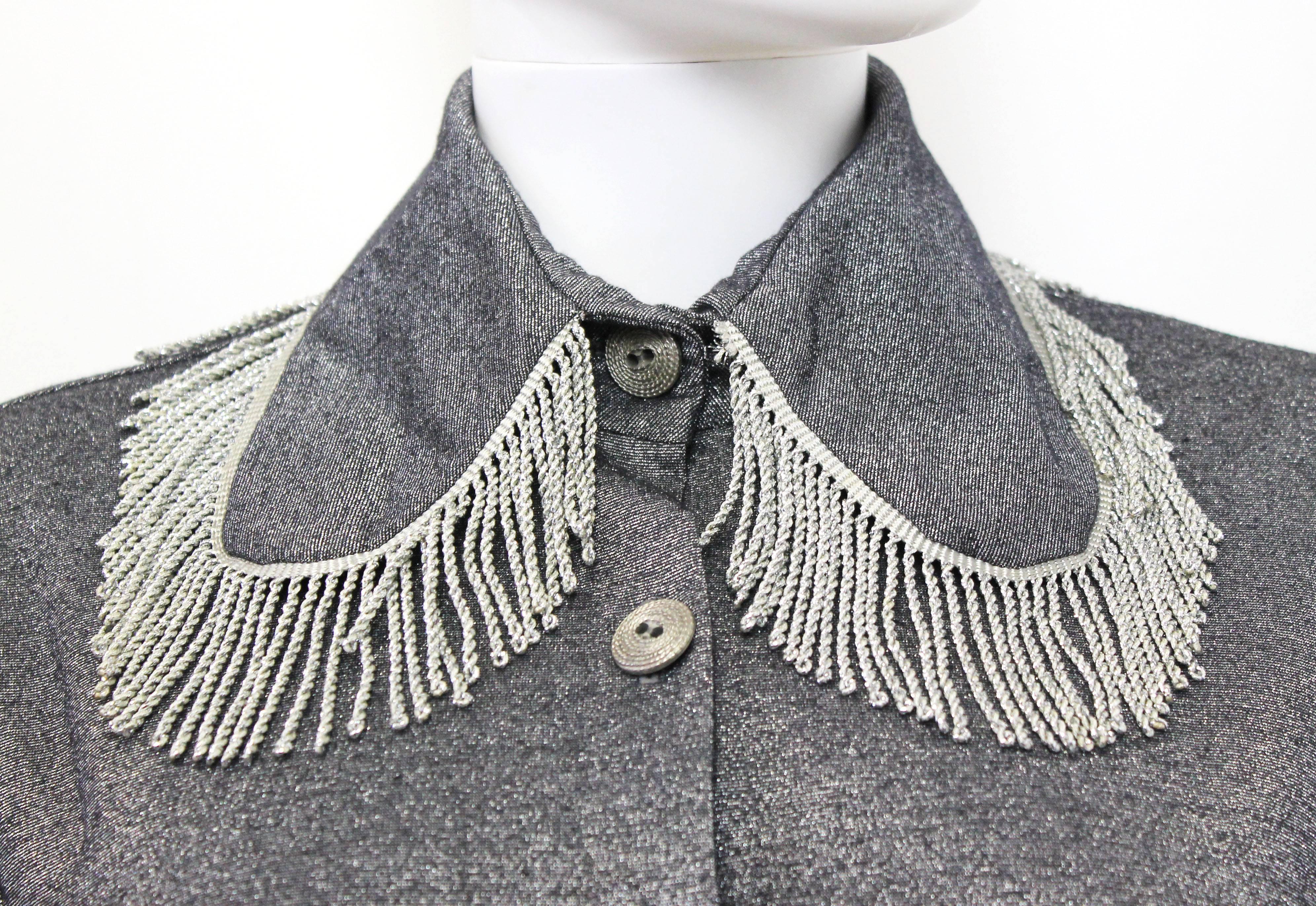 Pam Hogg Metallic Silver Western-Style Shirt c. 1988 In Excellent Condition In London, GB