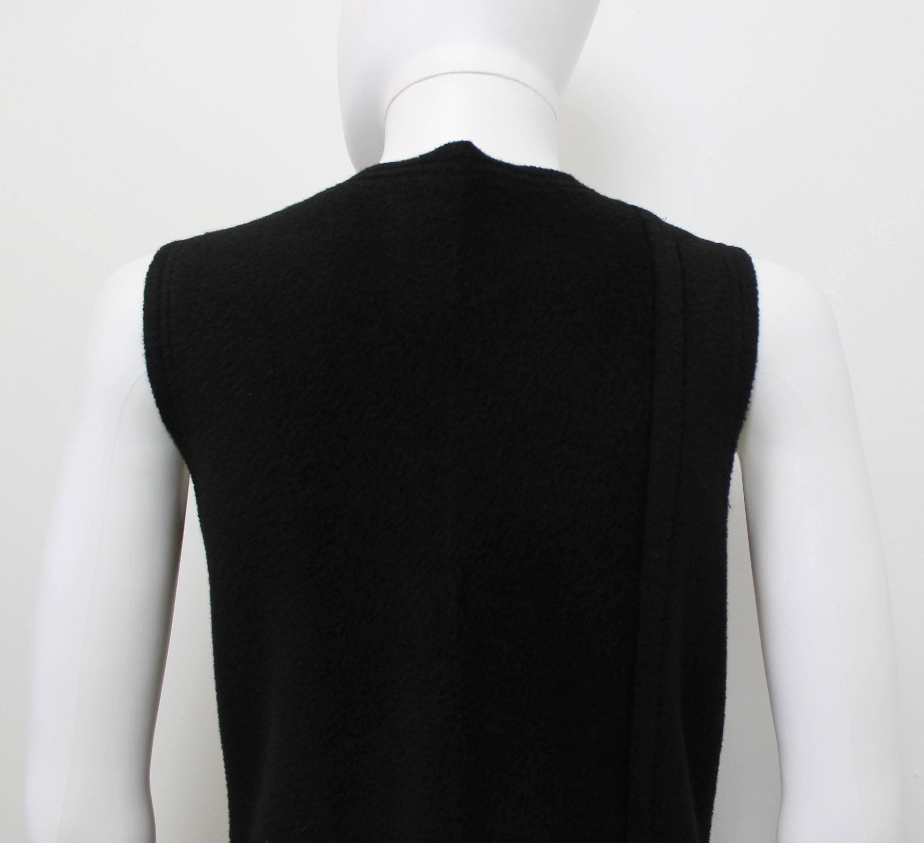 Comme des Garcons Black A-Line Dress With Frayed Neckline and Seams c. 1993 1