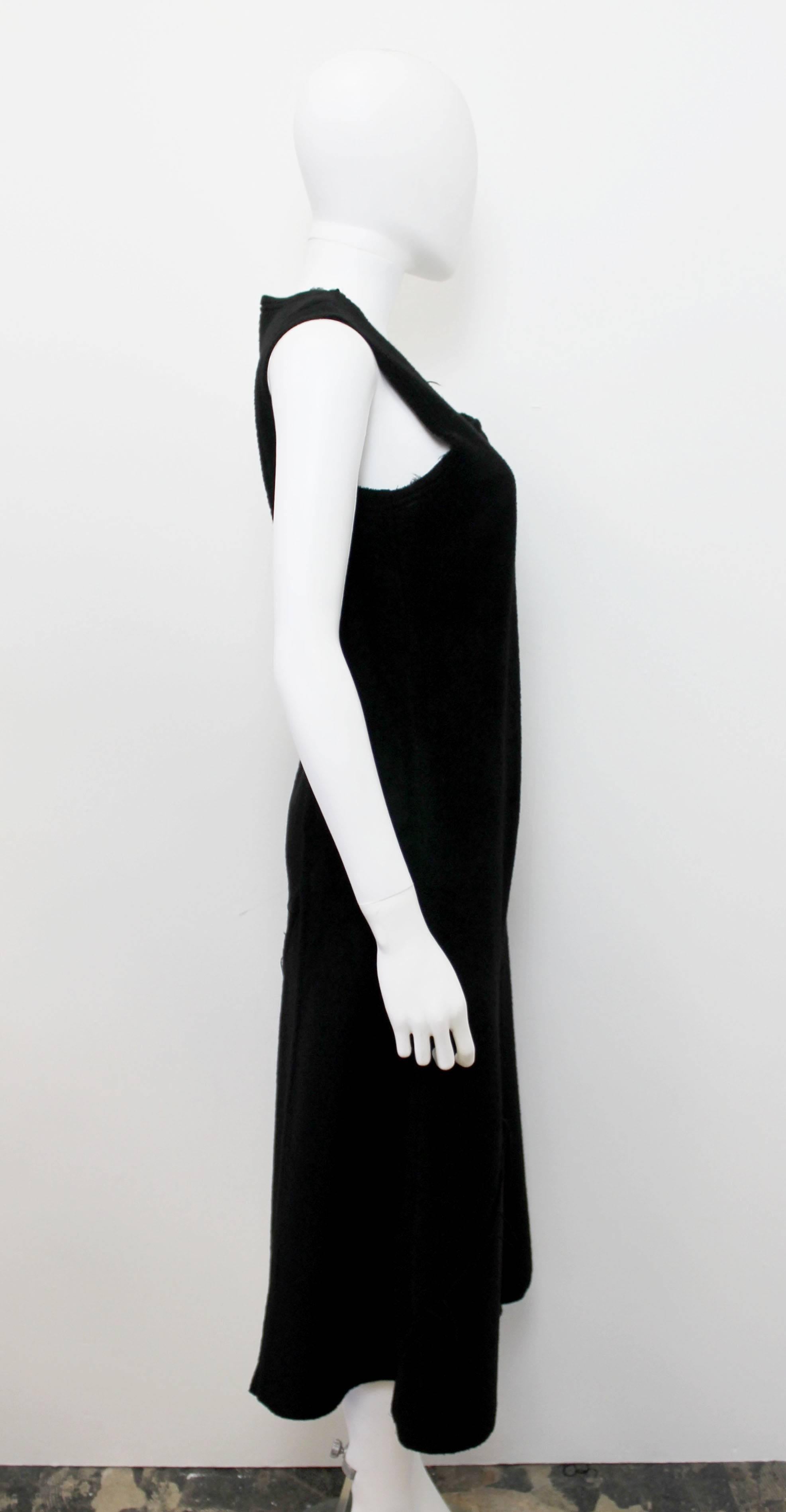 Comme des Garcons Black A-Line Dress With Frayed Neckline and Seams c. 1993 In Excellent Condition In London, GB
