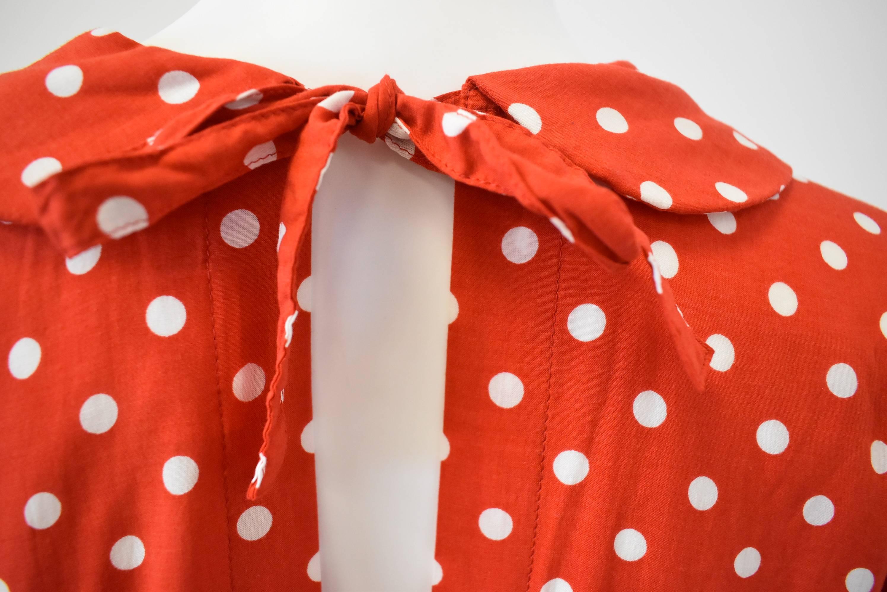 Comme des Garcons red and white polka dot pinafore dress 2013 2