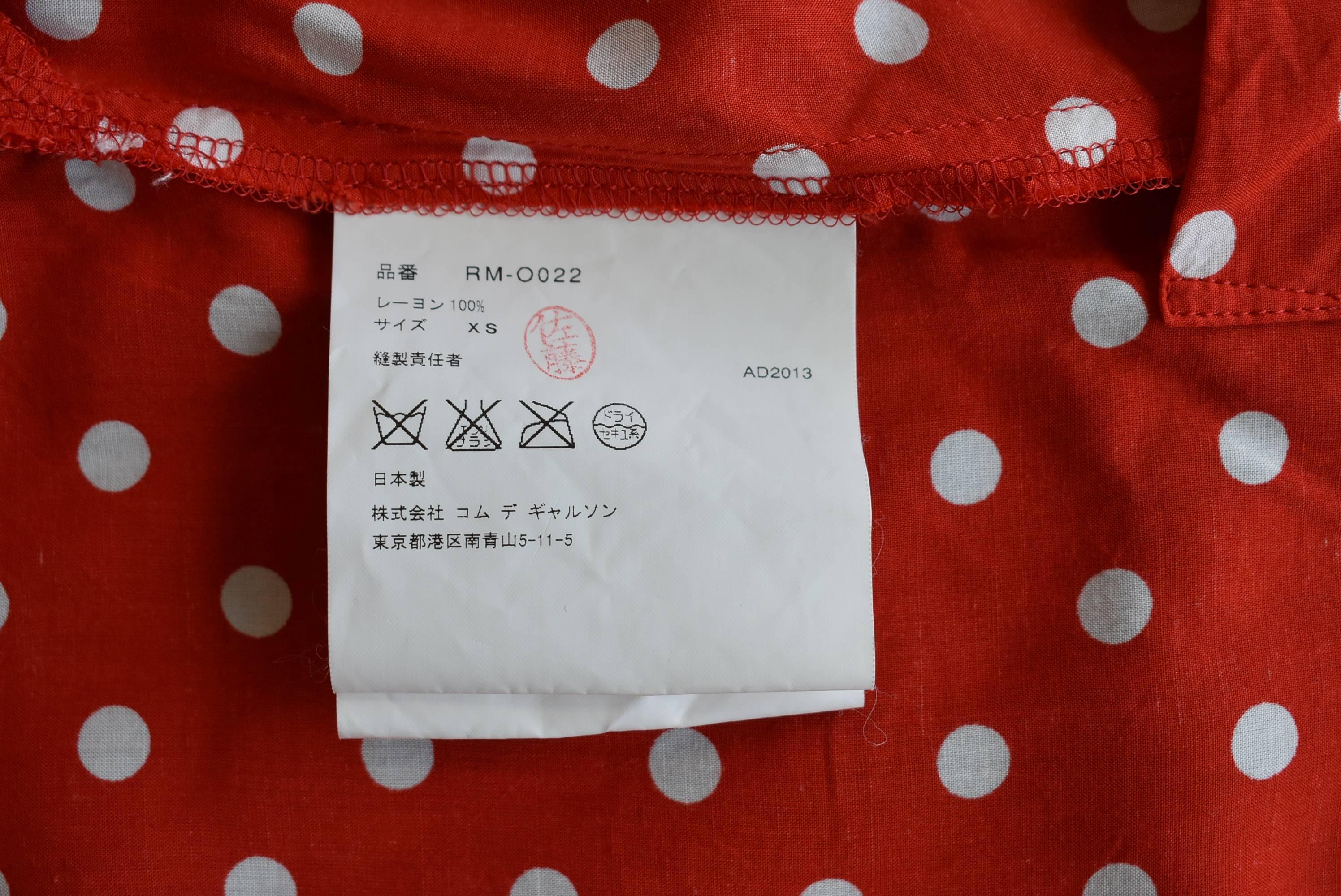 Comme des Garcons red and white polka dot pinafore dress 2013 3