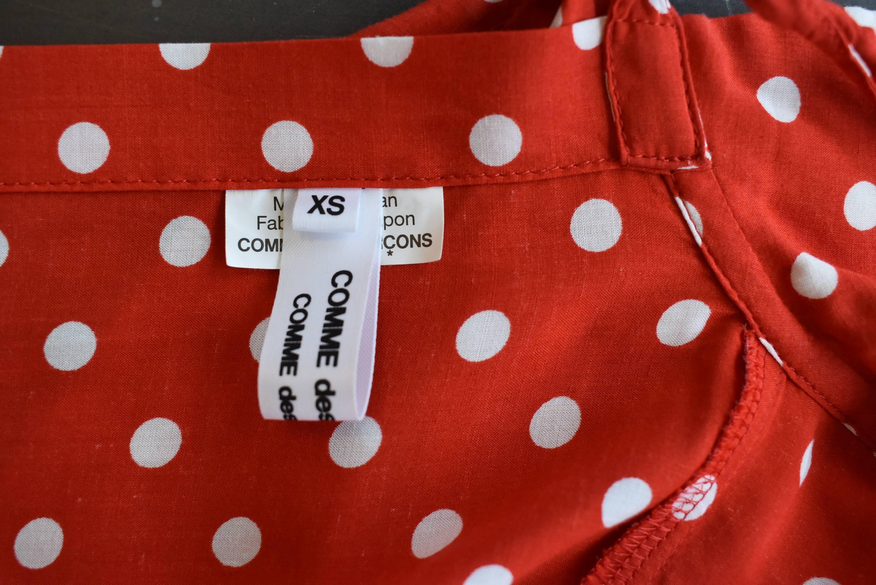 Comme des Garcons red and white polka dot pinafore dress 2013 4