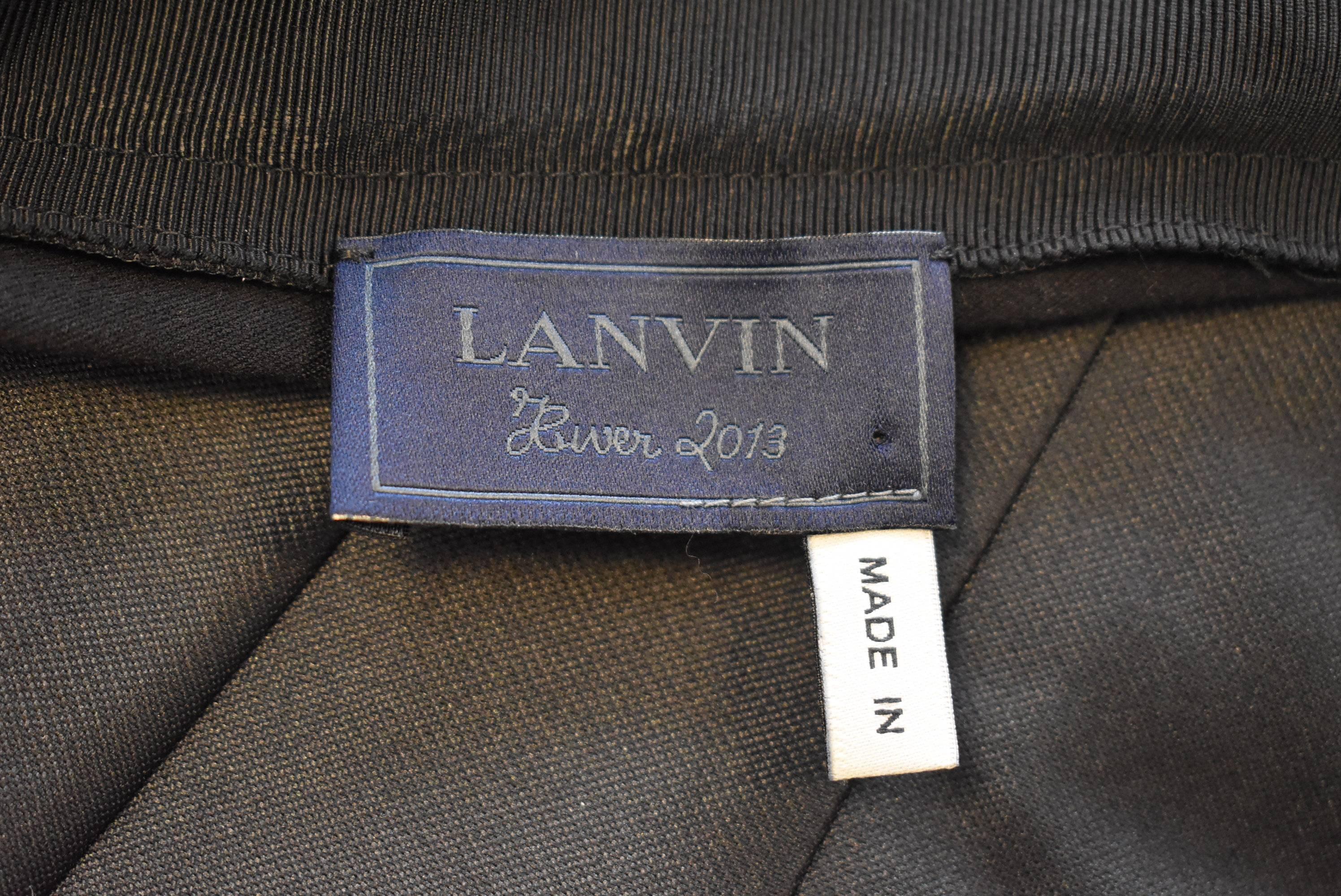 Lanvin Black Pleated Cocktail Dress A/W 2013 1