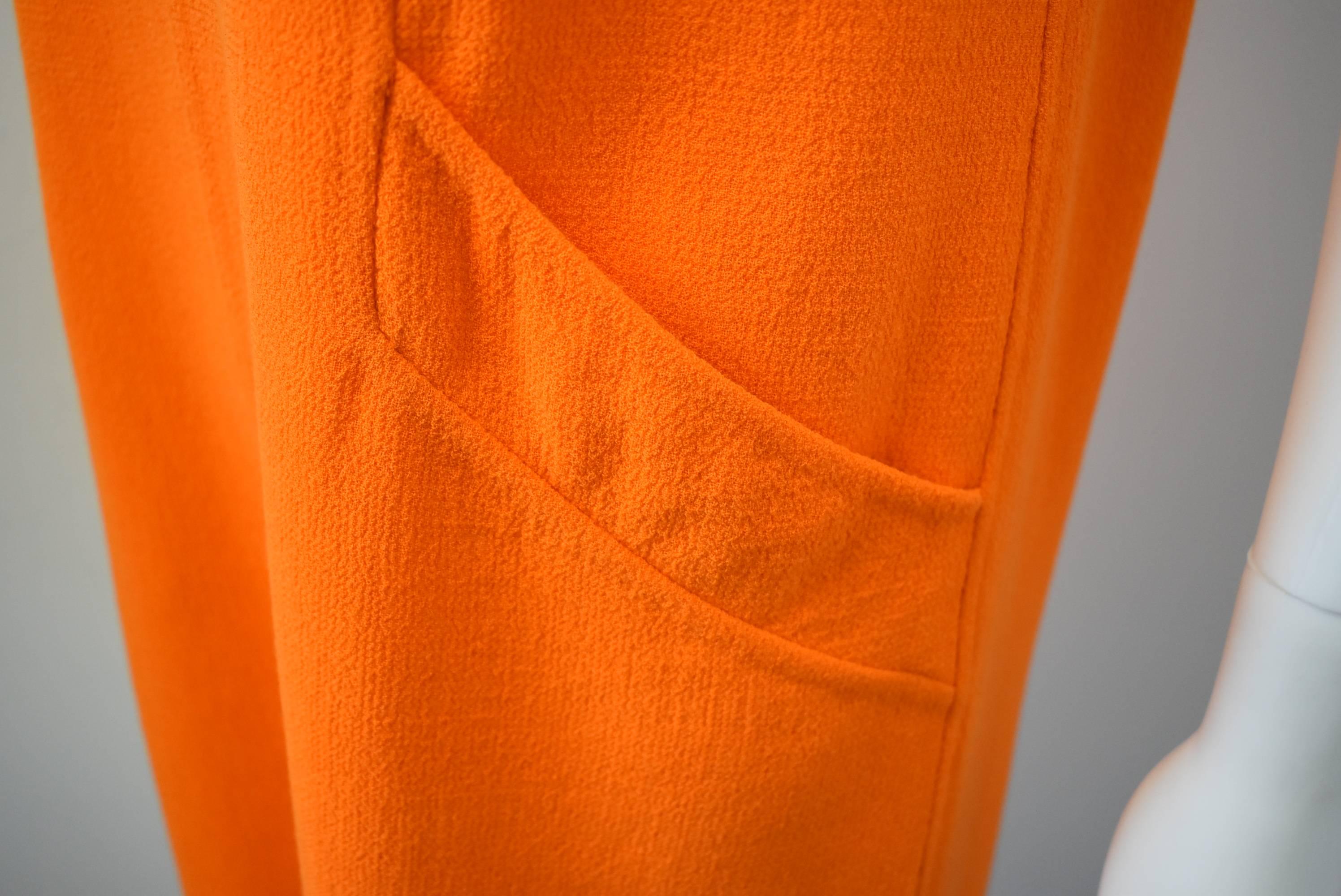 Oscar de La Renta Orange Shift Dress with Embellished Collar S/S 2014 3