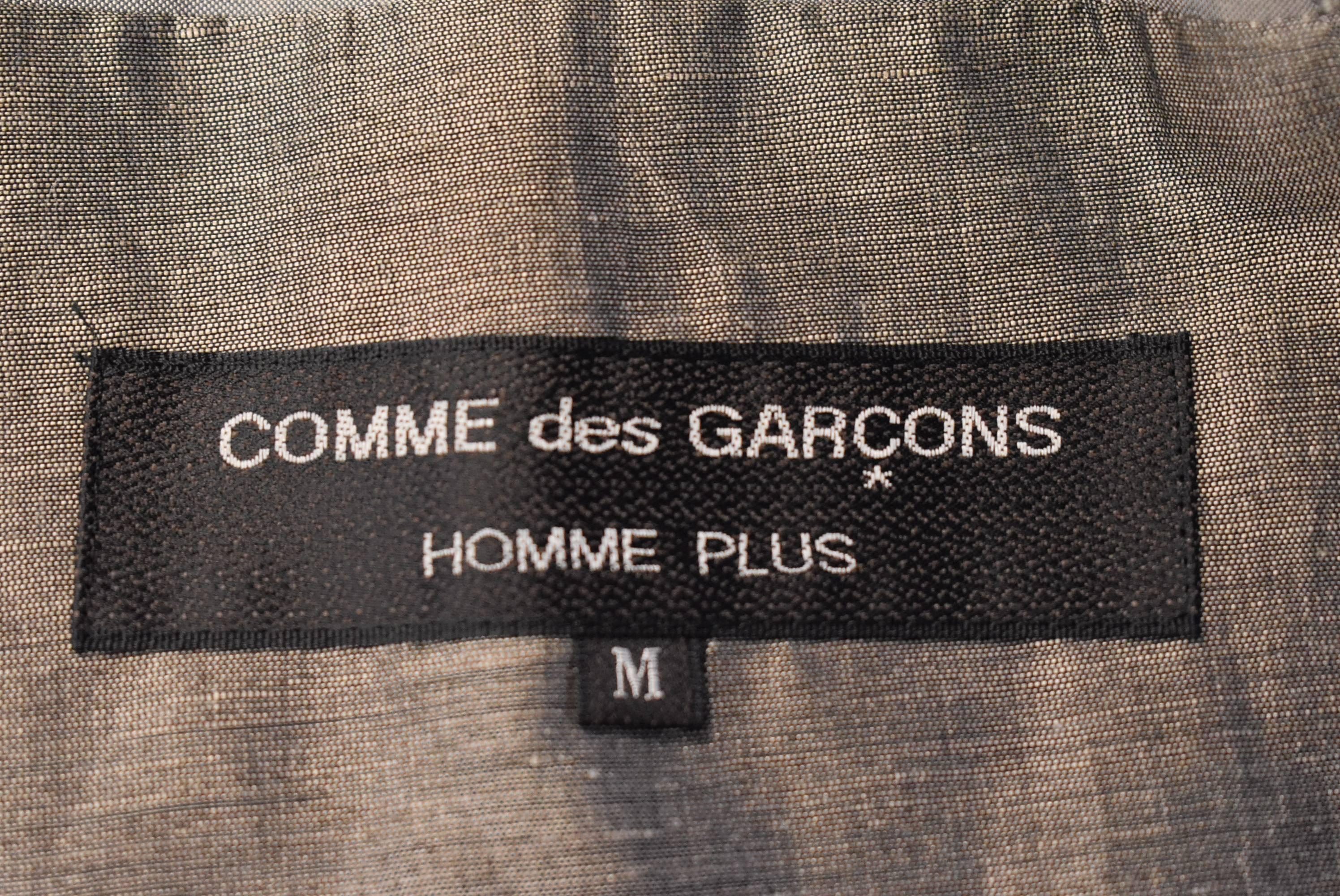 Men's Comme des Garcons Homme Plus Grey Linen Blend Coat, 1997 For Sale
