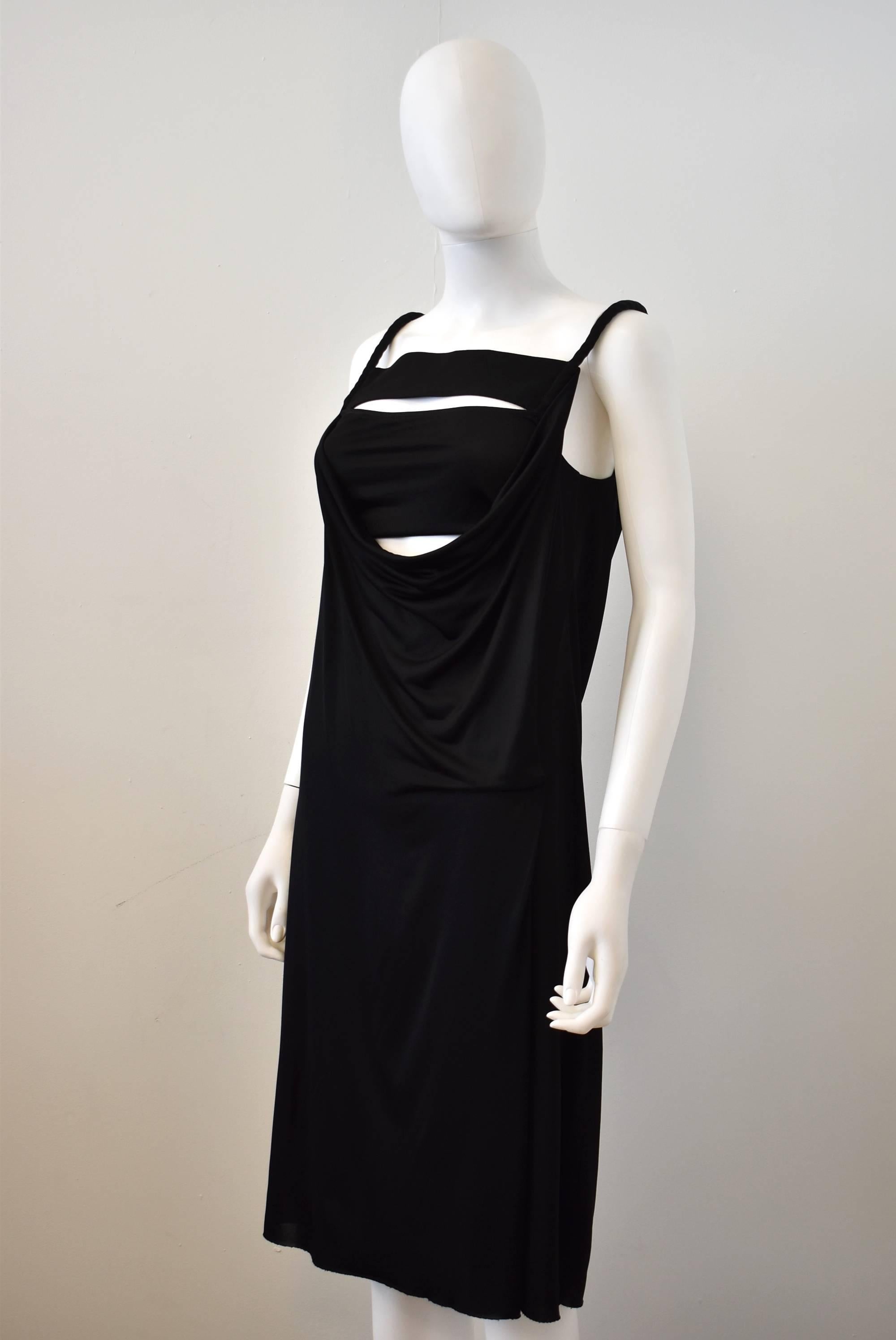 Givenchy Black Jersey Draped Bandage Dress In Excellent Condition In London, GB