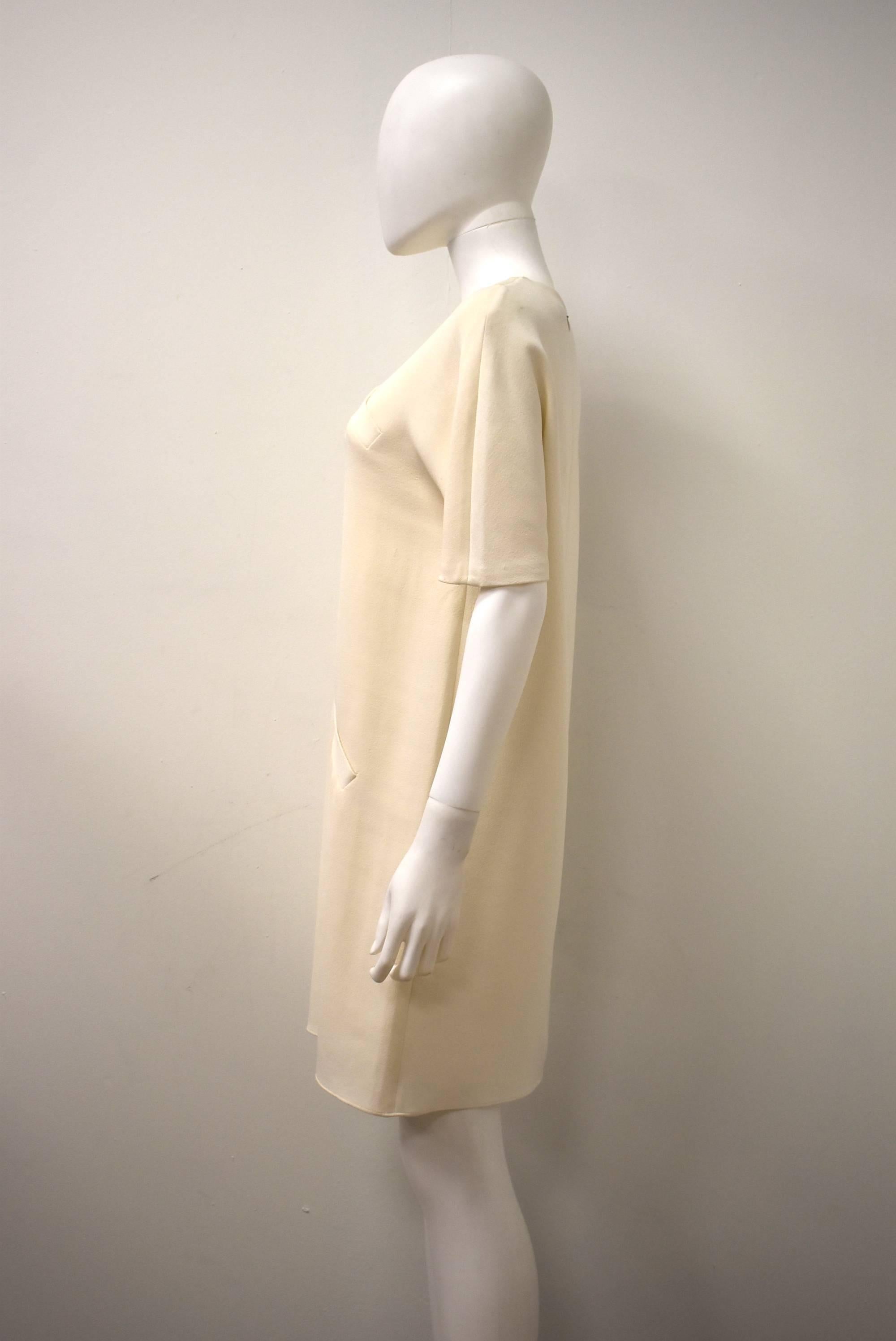 Beige Balenciaga by Alexander Wang Cream Shift Dress For Sale