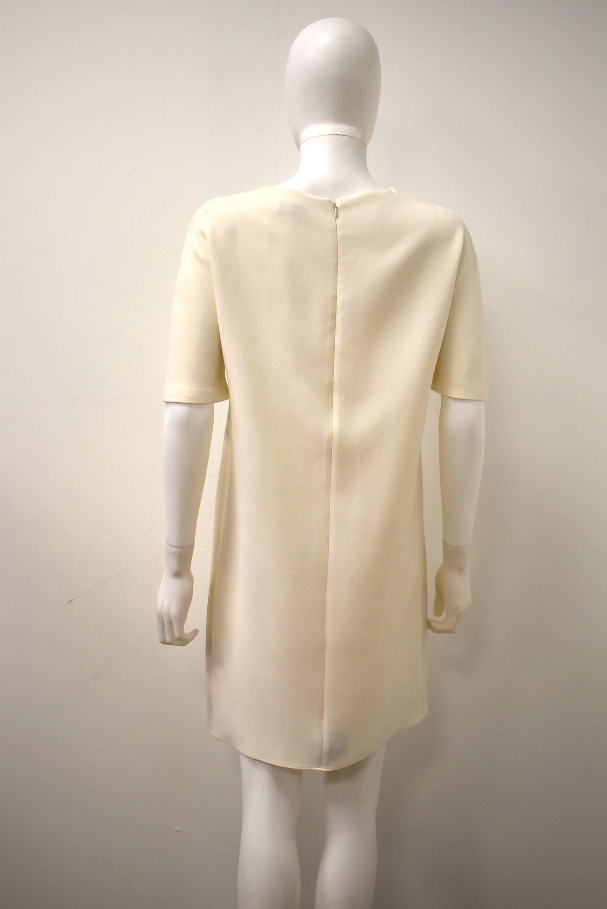 Balenciaga by Alexander Wang Cream Shift Dress In Good Condition For Sale In London, GB