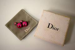 Dior Metallic Pink Bauble Earrings 2000's