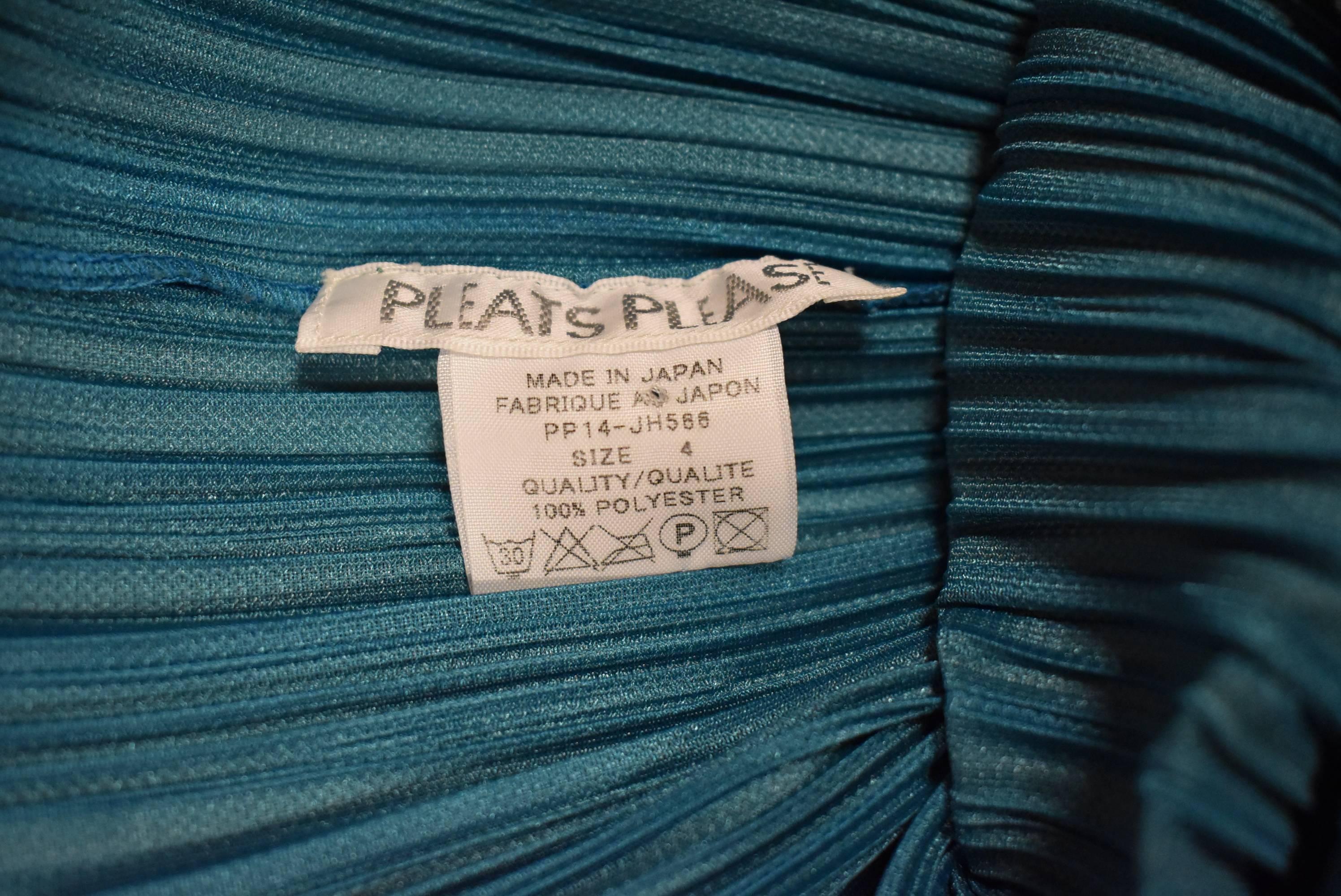 Women's Issey Miyake Pleats Please Two-Tone Turquoise Dress 