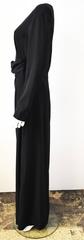 Dries Van Noten Black Long Dress With Open Drape Waist