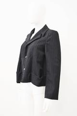 Comme des Garcons Navy Cropped Pinstripe Jacket with Panelling Details 1992