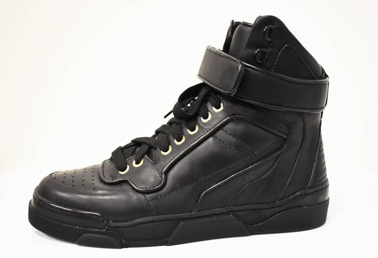 Givenchy Black Leather High Top Trainers Brand New with Dust Bag and ...