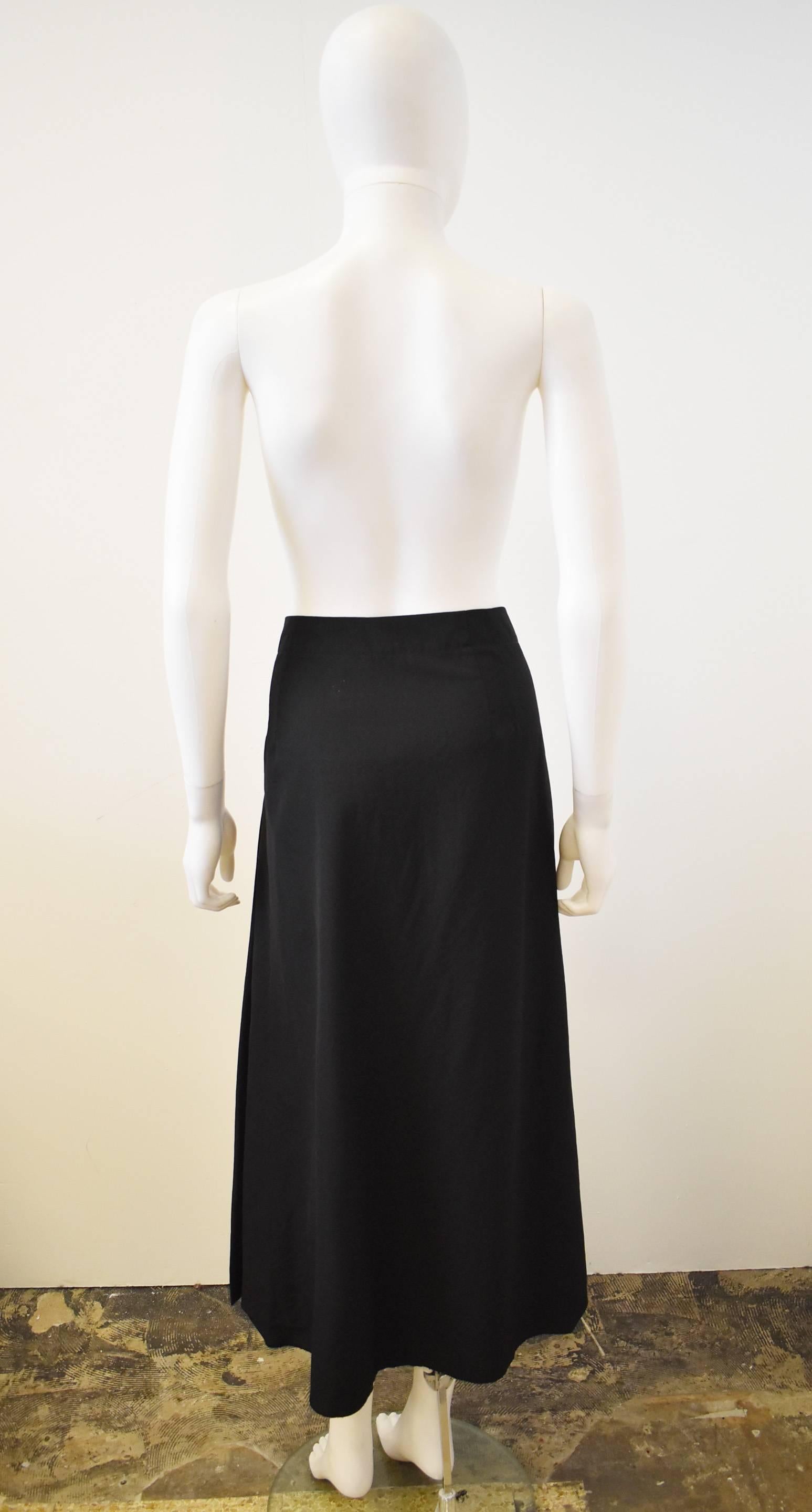 Yohji Yamamoto Y’s Black Skirt With Pleated Front Panel In Excellent Condition In London, GB