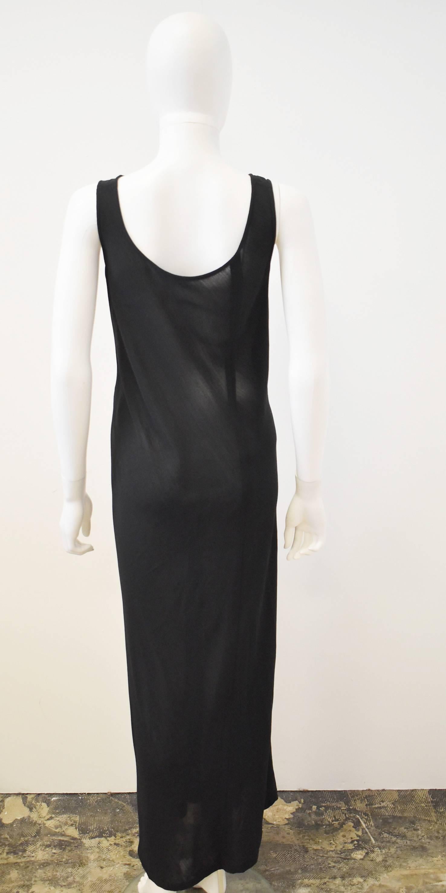 Women's Yohji Yamamoto Y’s Black Sleeveless Semi Sheer Oversize Dress 
