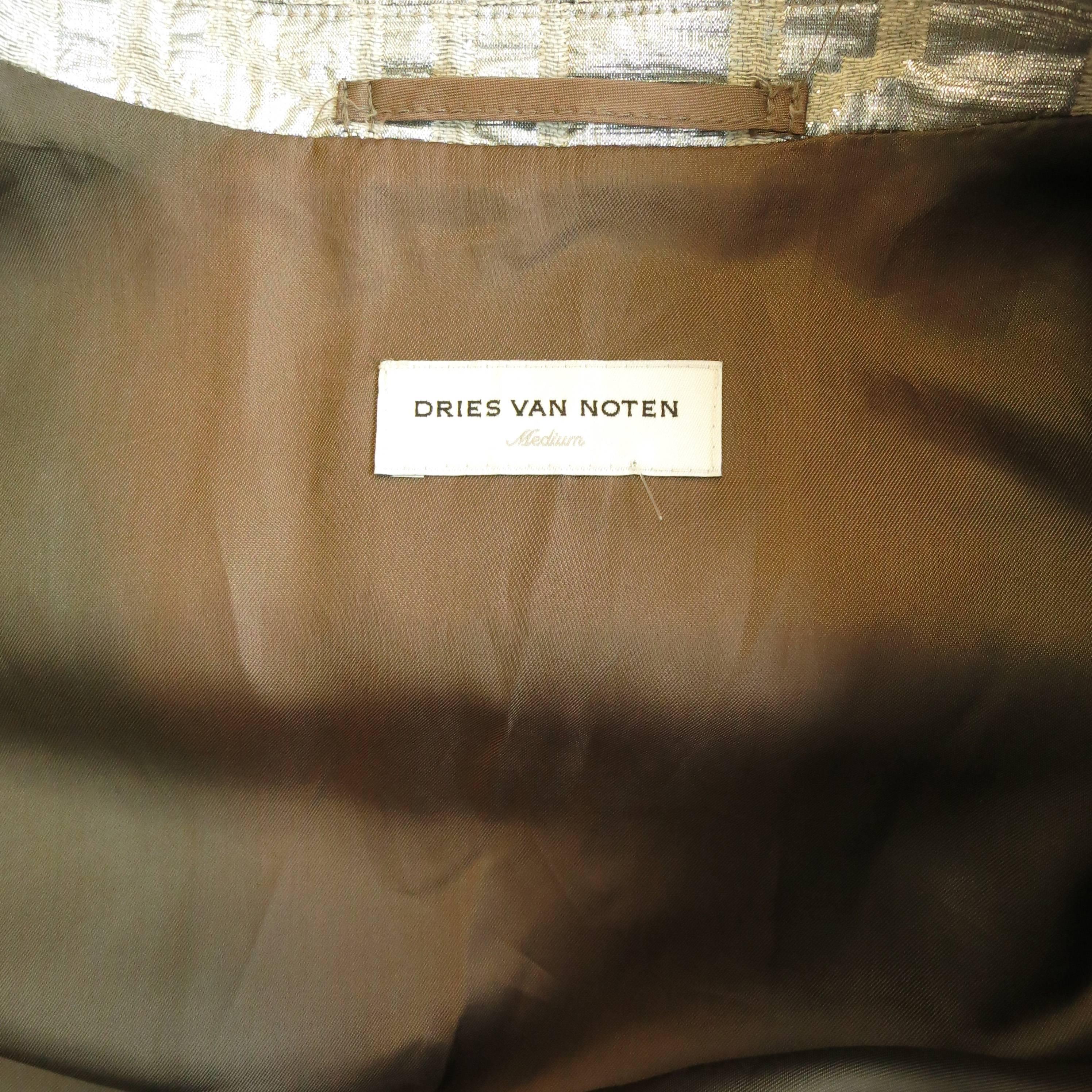 Dries Van Noten Silver Rhonda Brocade Coat A/W14 1
