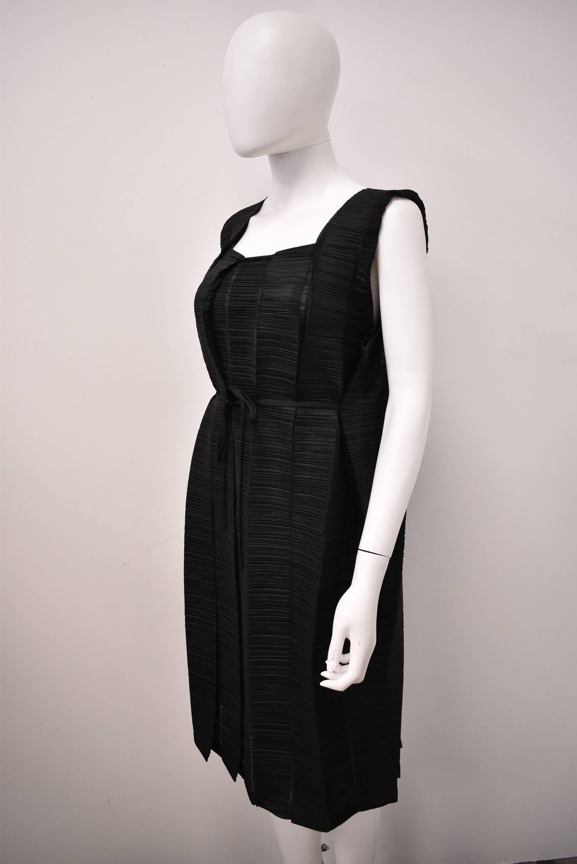 horizontal pleated dress