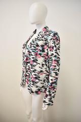 Balenciaga Silk Tiger Print and Floral Blazer Style thin shirt with pointed pane