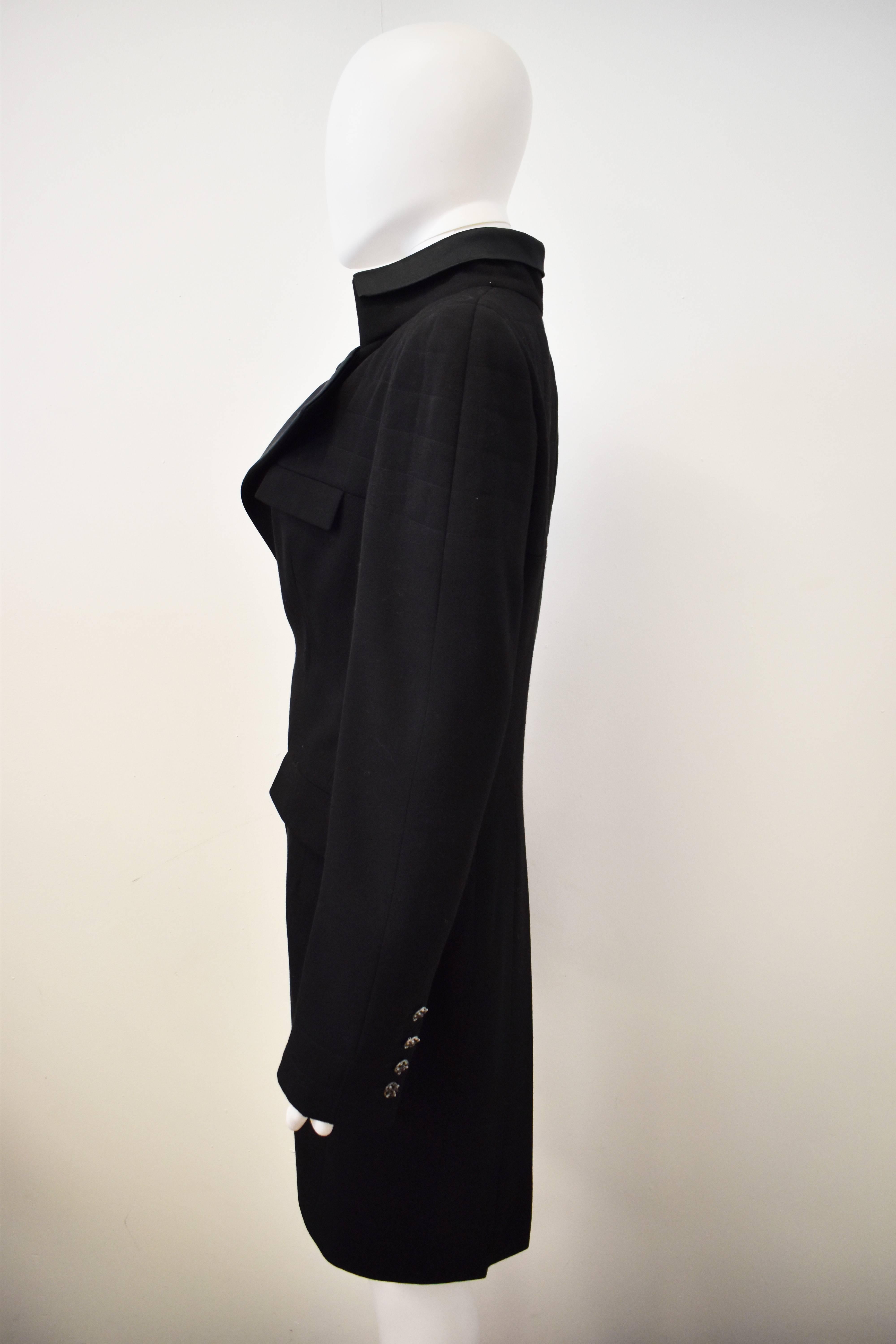 Women's or Men's Chanel Black Tuxedo Coat 2006 For Sale