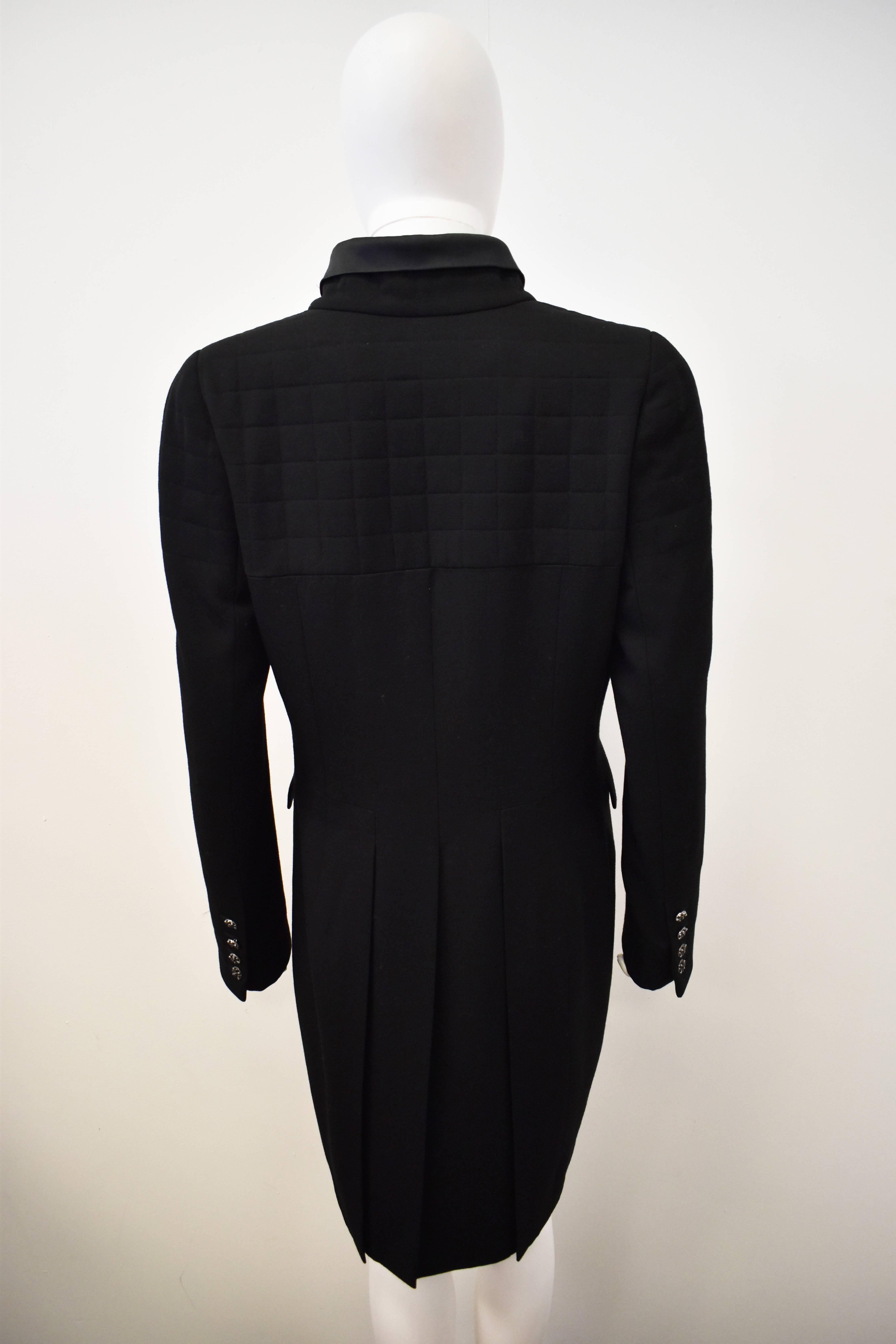 Chanel Black Tuxedo Coat 2006 For Sale 2