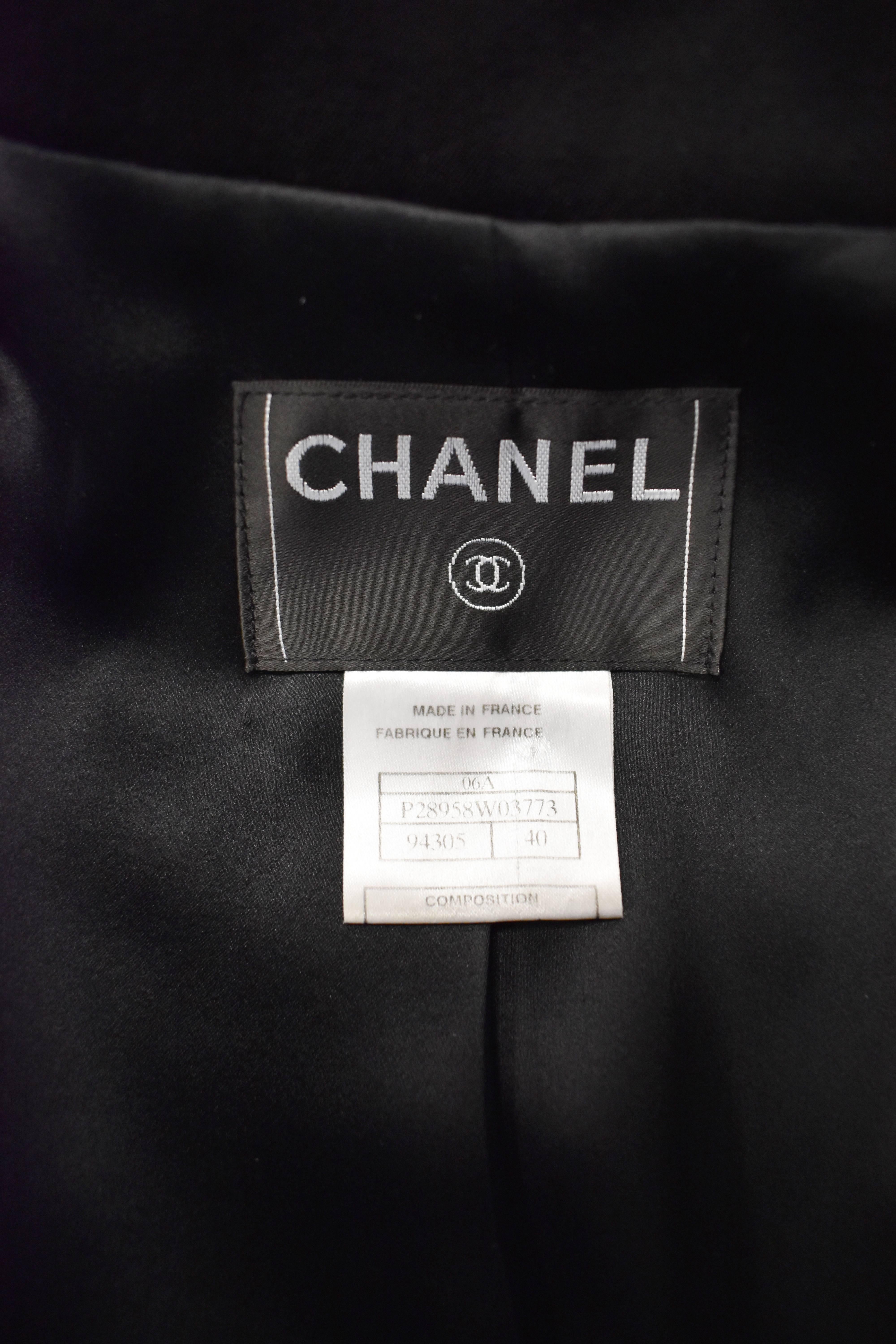 Chanel Black Tuxedo Coat 2006 For Sale 3