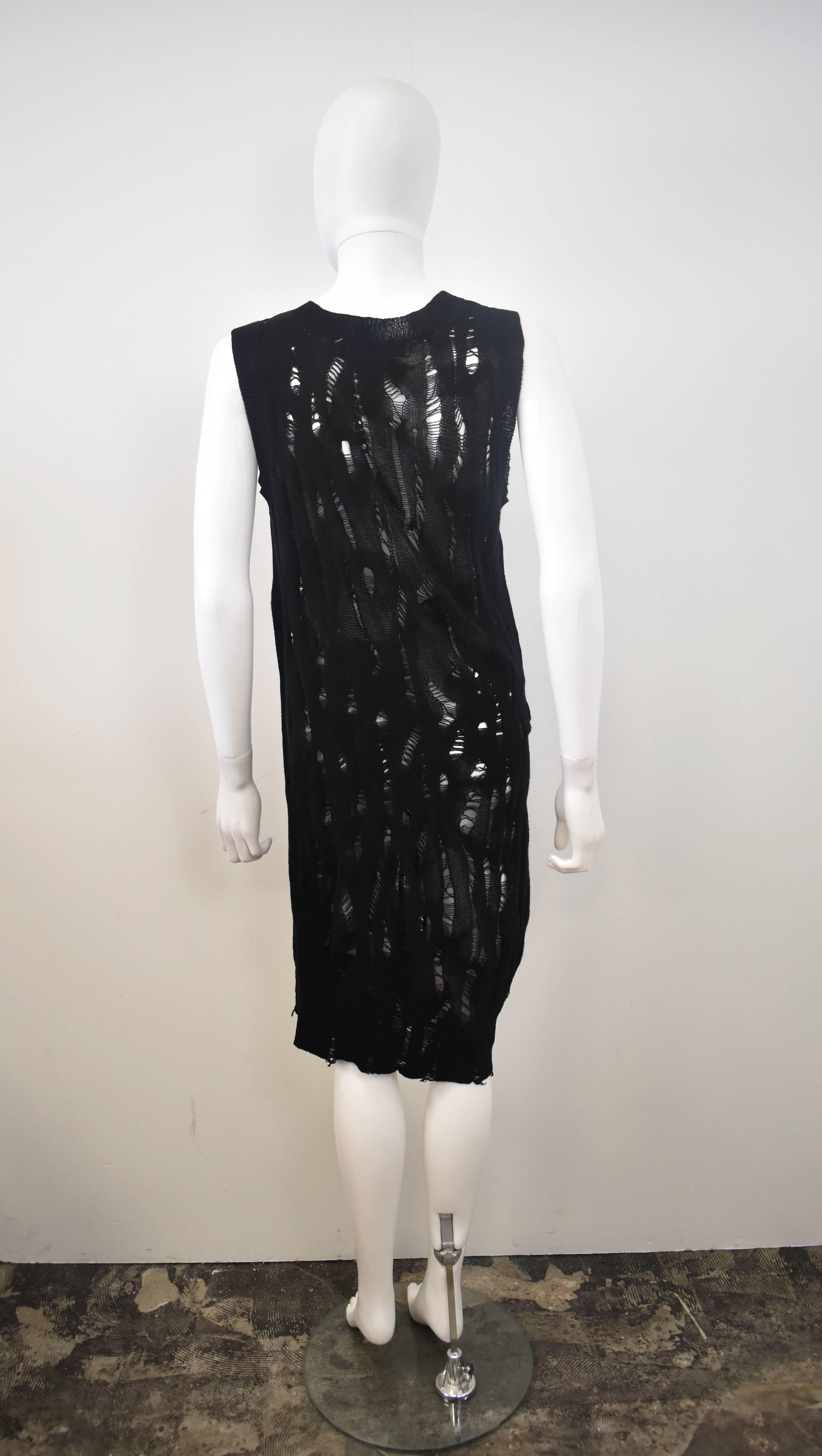 black distressed dress