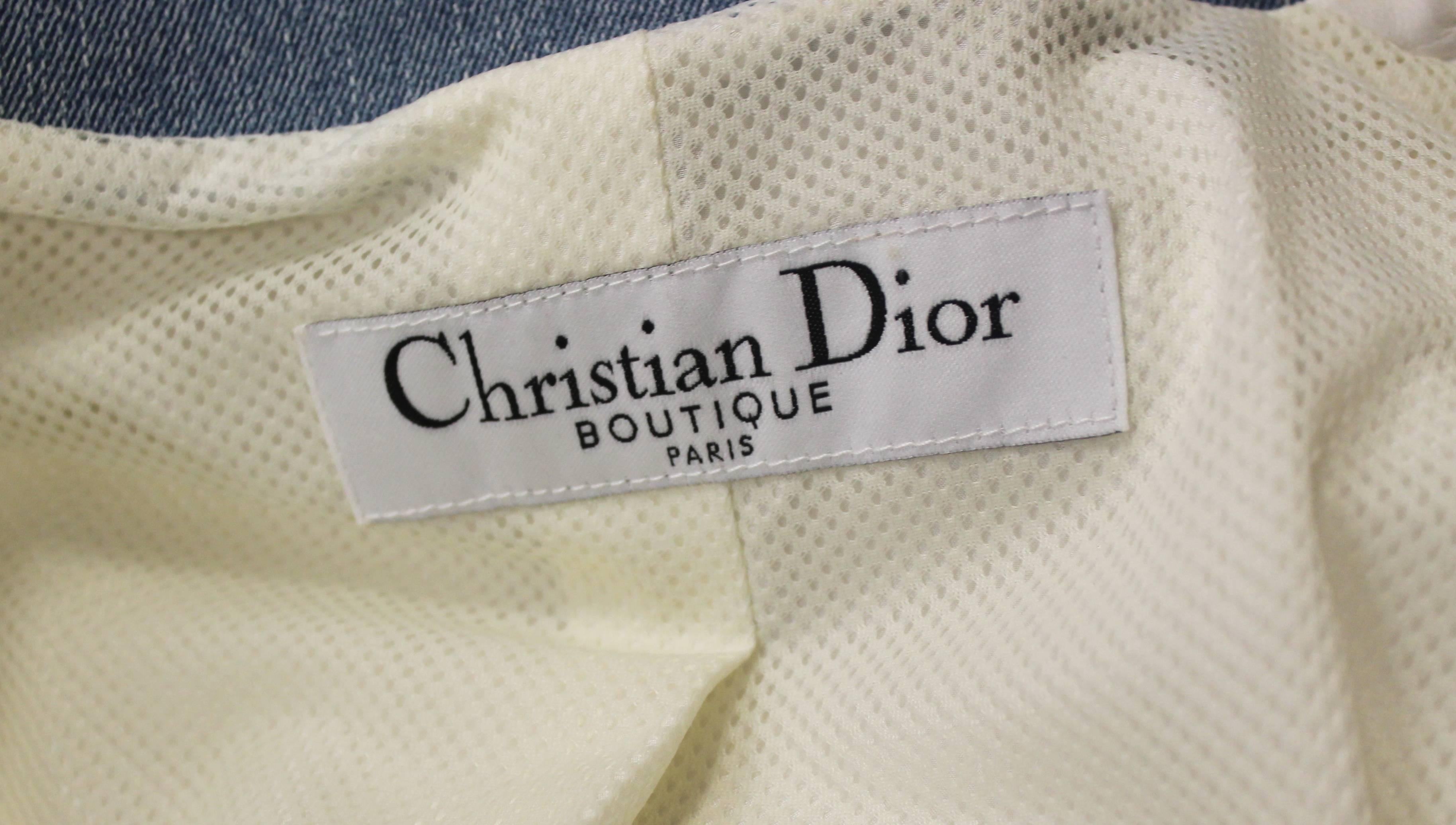 Christian Dior SS 2005 White Leather and Denim Jacket 1