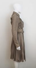 Burberry Prorsum 2010 Silk Coat-Dress with Full Pleated Skirt and Tulle Overlay