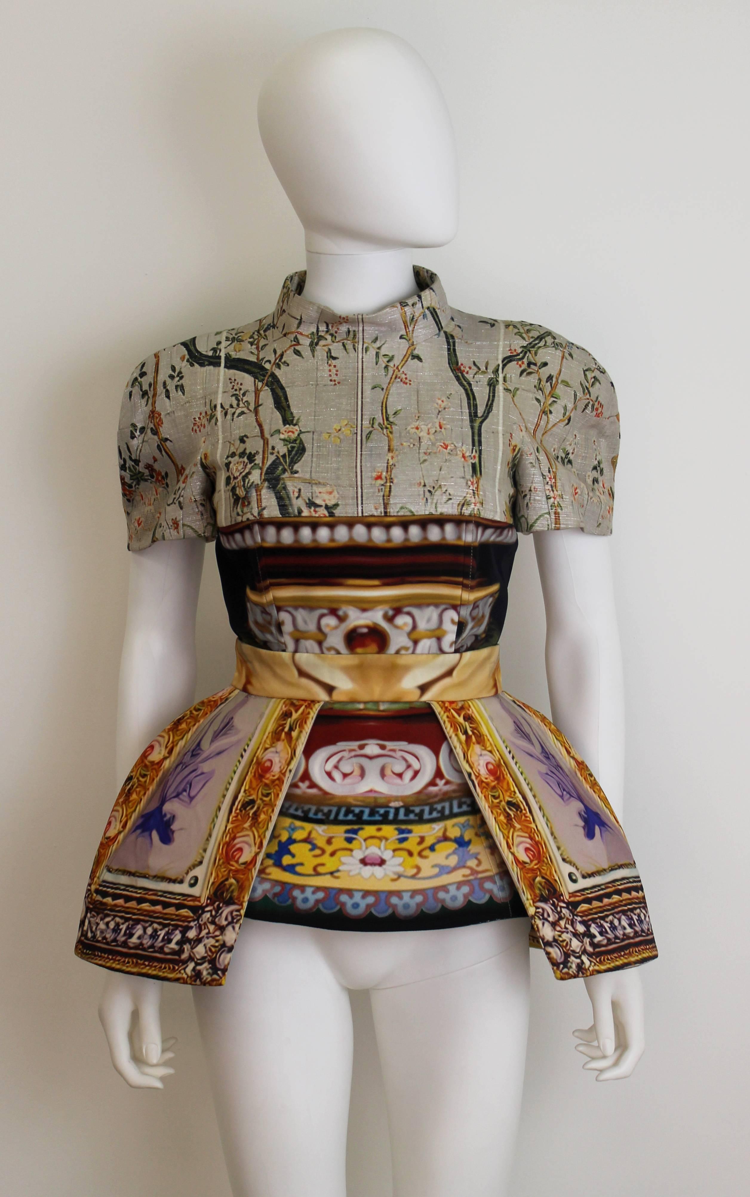 Mary Katrantzou AW 2011 Printed Peplum Skirt In Good Condition For Sale In London, GB