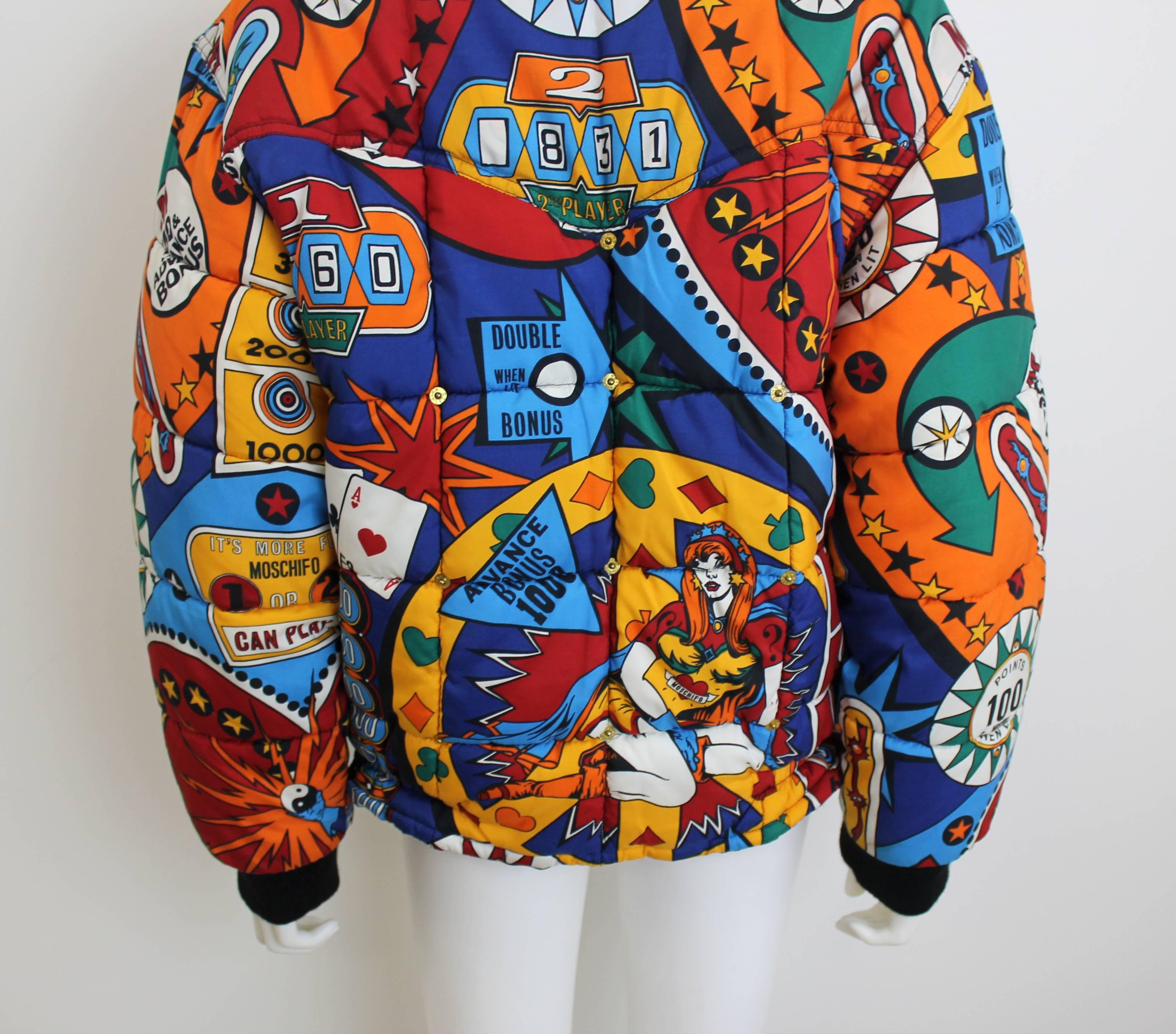 Moschino Jeans Pinball-Print Bomber  In Excellent Condition In London, GB